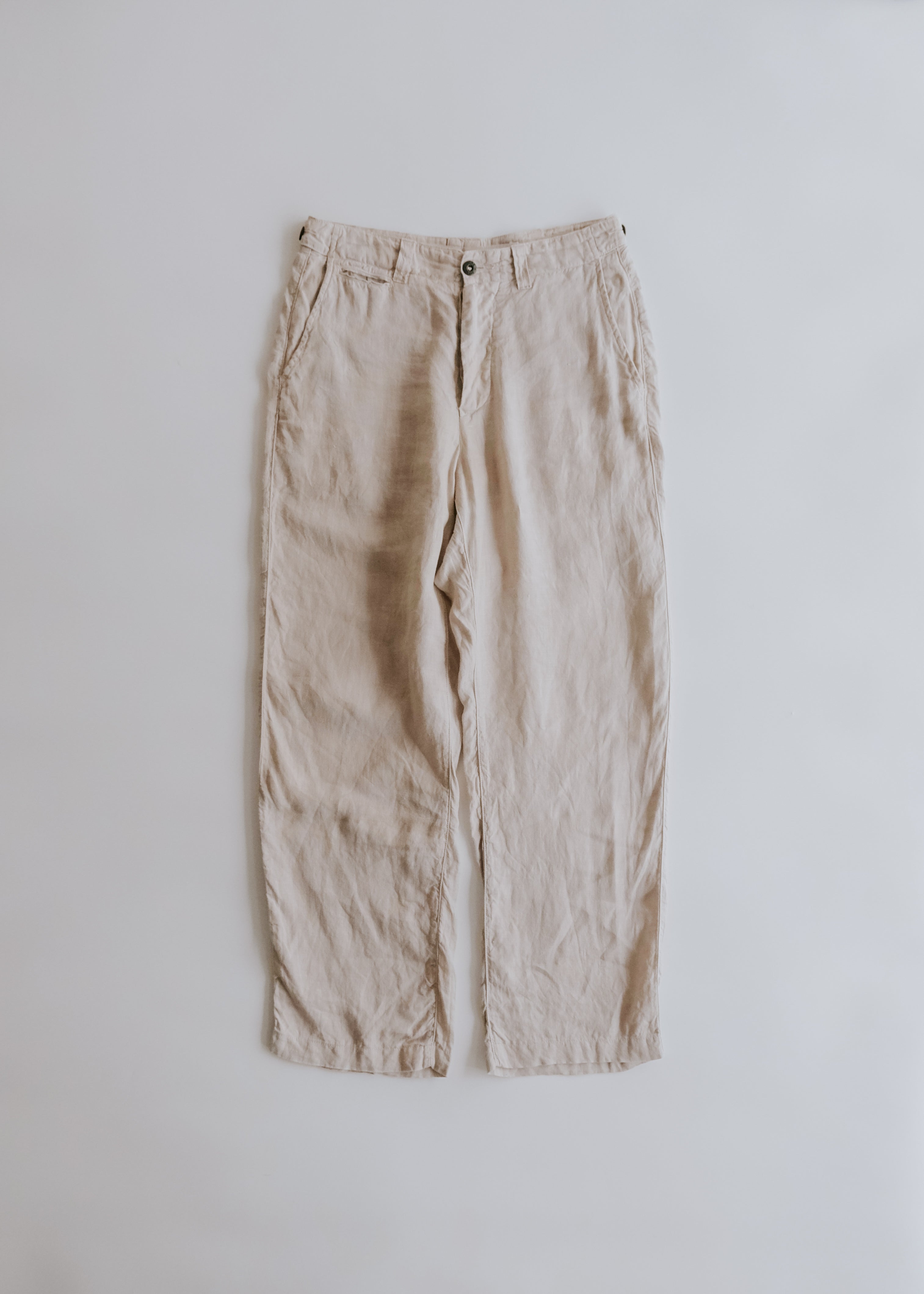 STONE ISLAND 02SS linen straight trousers