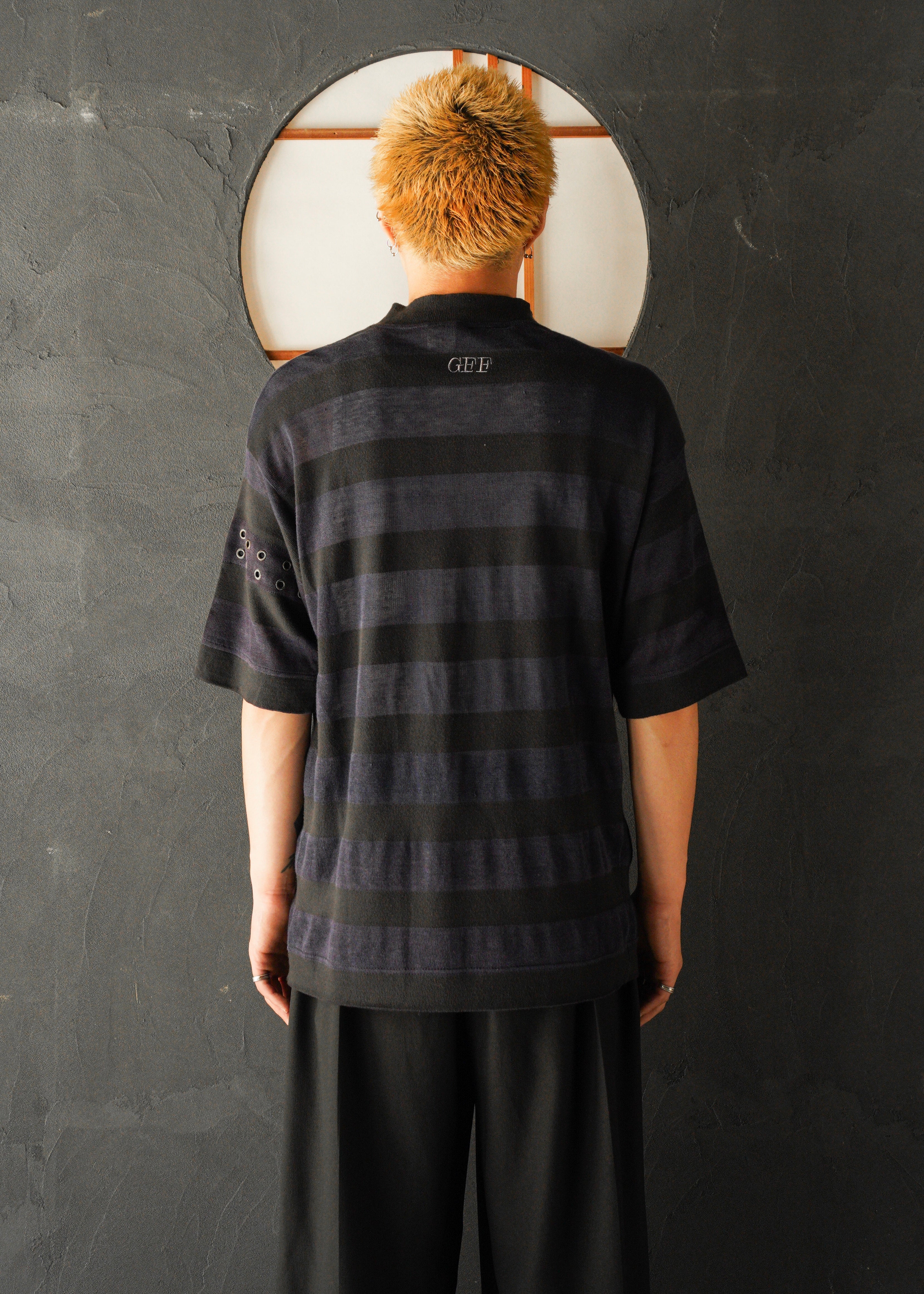 GIAN FRANCO FERRE loose fit border linen T-shirt