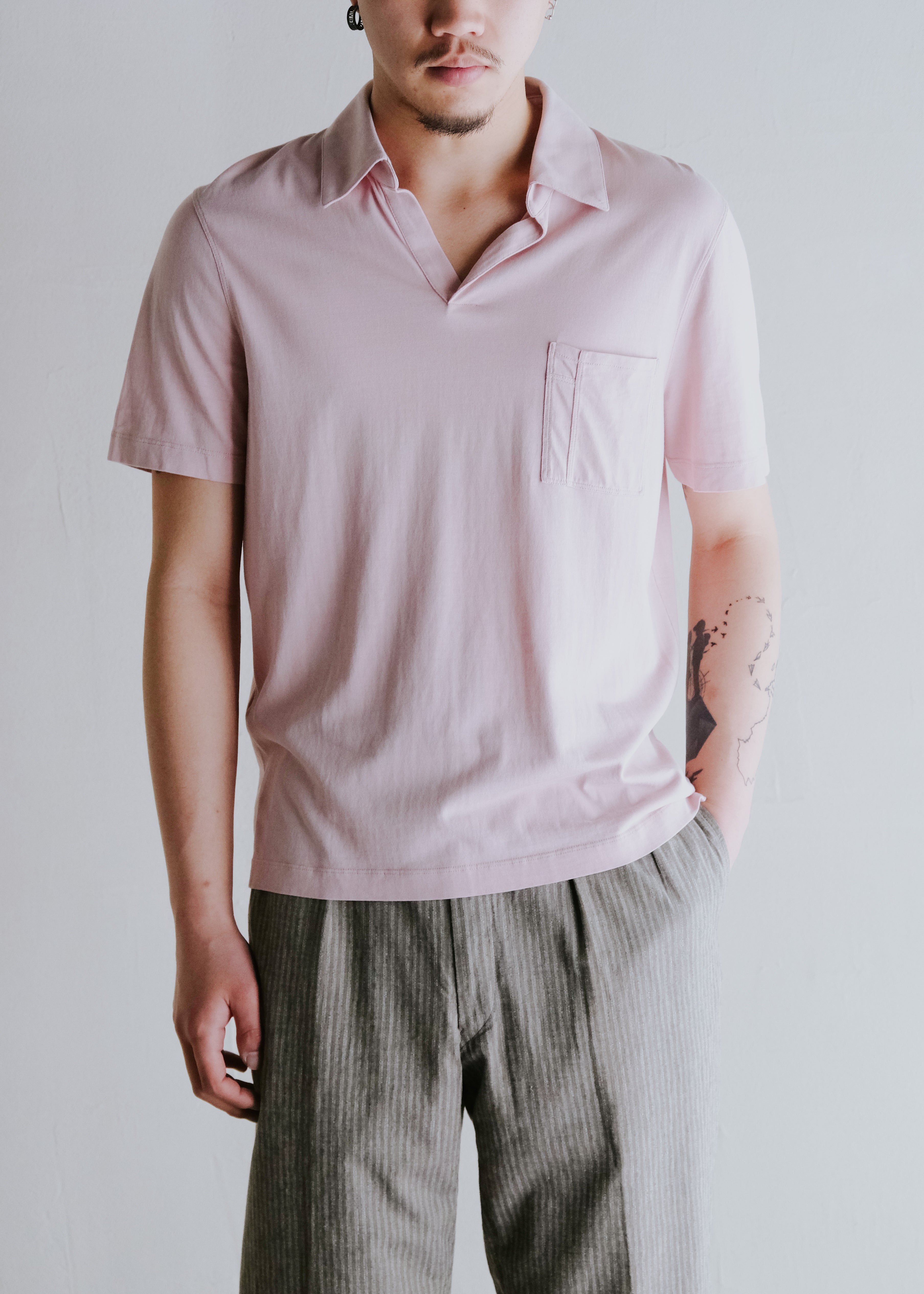 00's HERMÉS cotton S/S skipper shirt