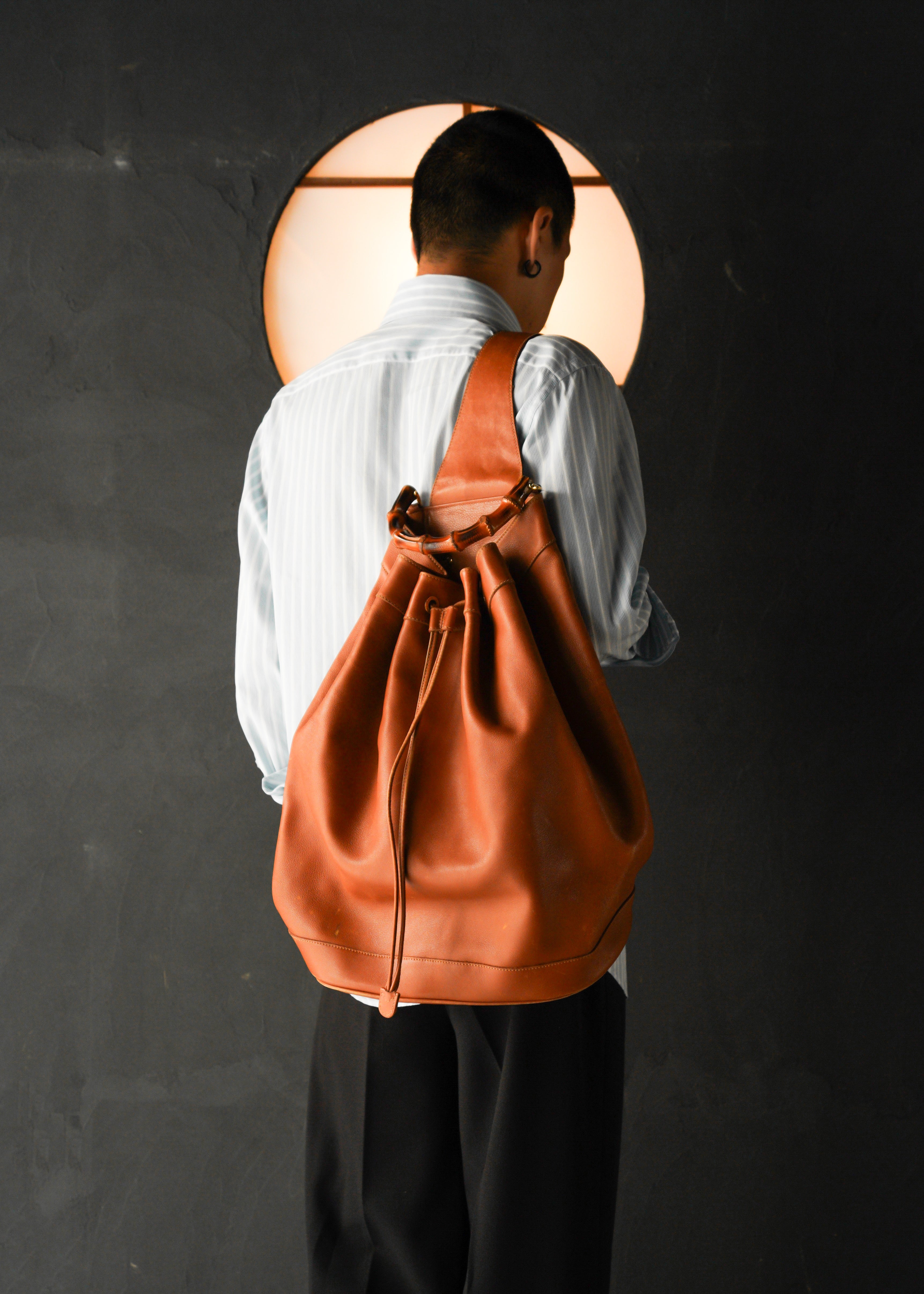 90’s GUCCI bamboo handle shoulder bag