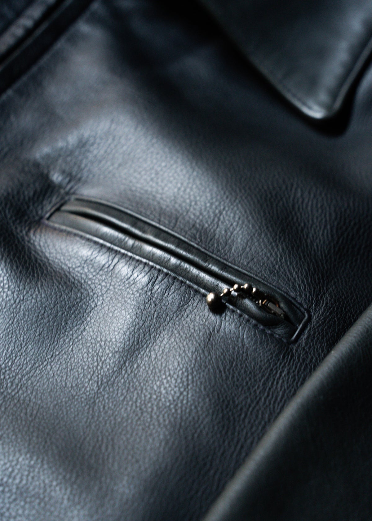 90-00’s A.P.C. zip up cow leather jacket