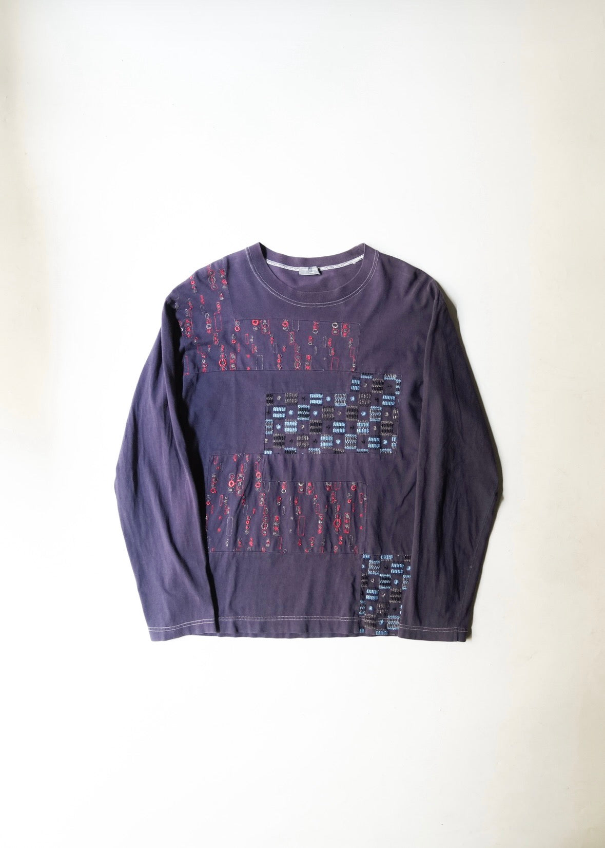 COMME des GARÇONS HOMME AD2002 embroidered panel long sleeve T-Shirt