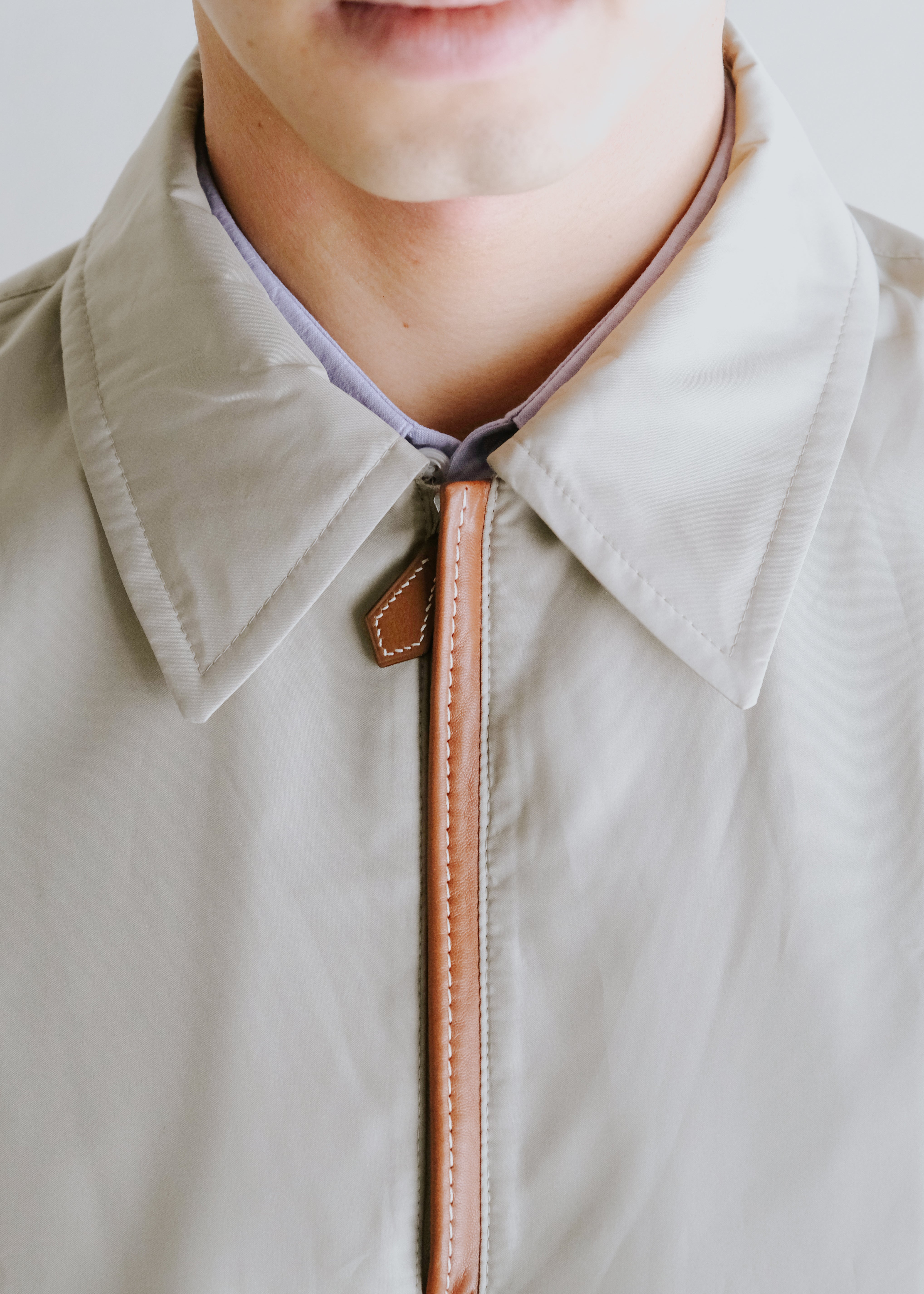 HERMÈS 00's half zip polyester light padded jacket