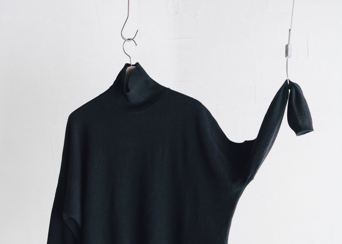 JEANPAULKNOTT 26AW TURTLE NECK SWEATER MILANO KNIT / BLACK