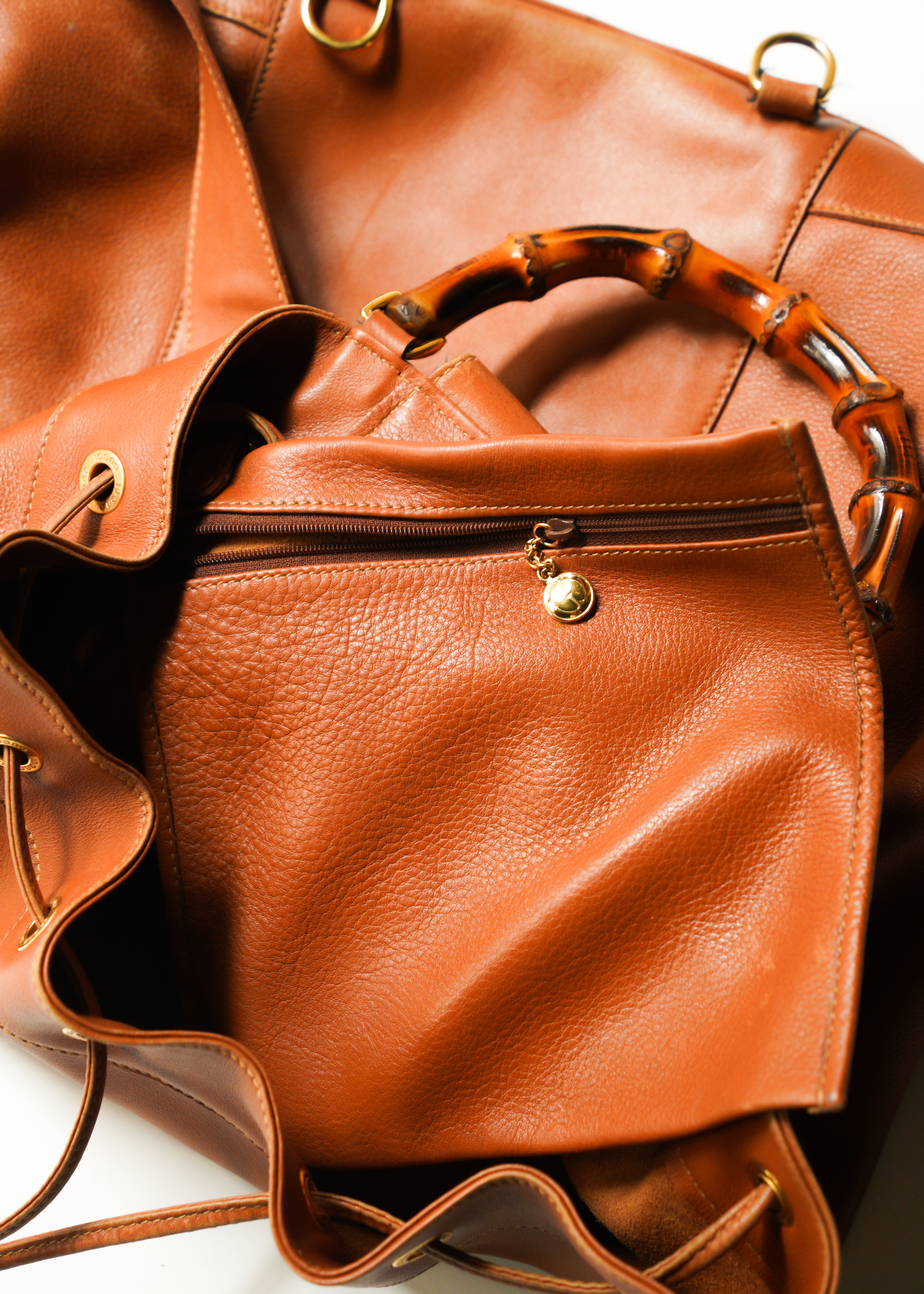 90’s GUCCI bamboo handle shoulder bag