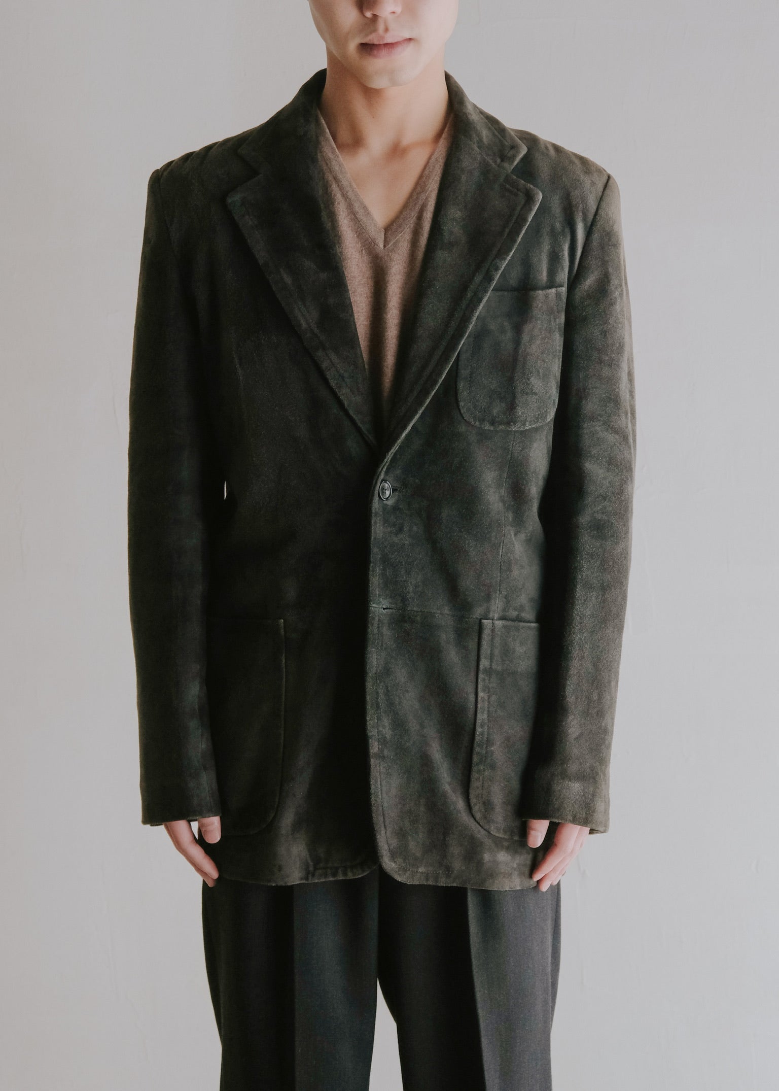 Gucci by Tom Ford 01AW 2b single suede leather tailored jacket