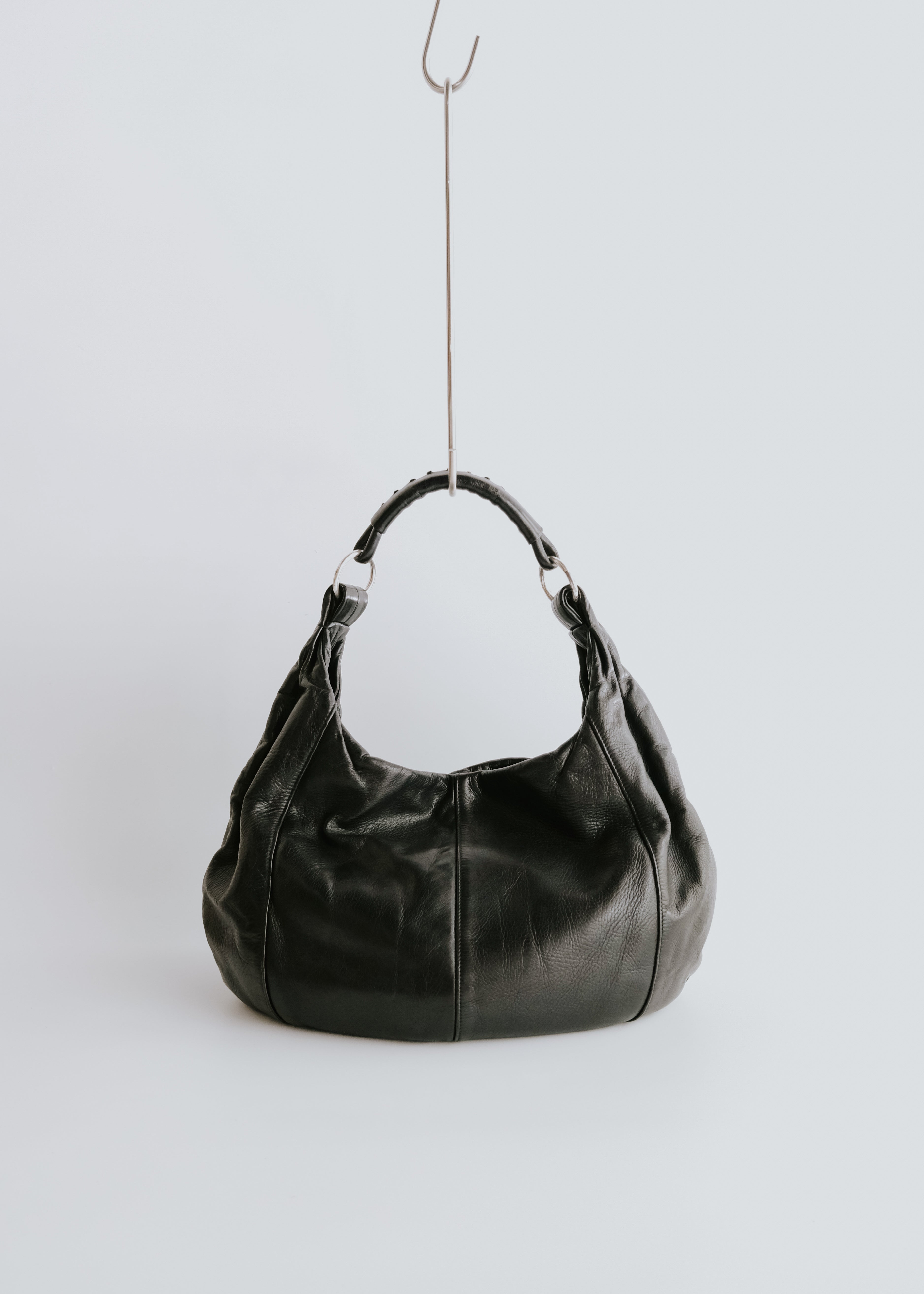 00's Yves Saint Laurent rive gauche hobo leather one shoulder bag