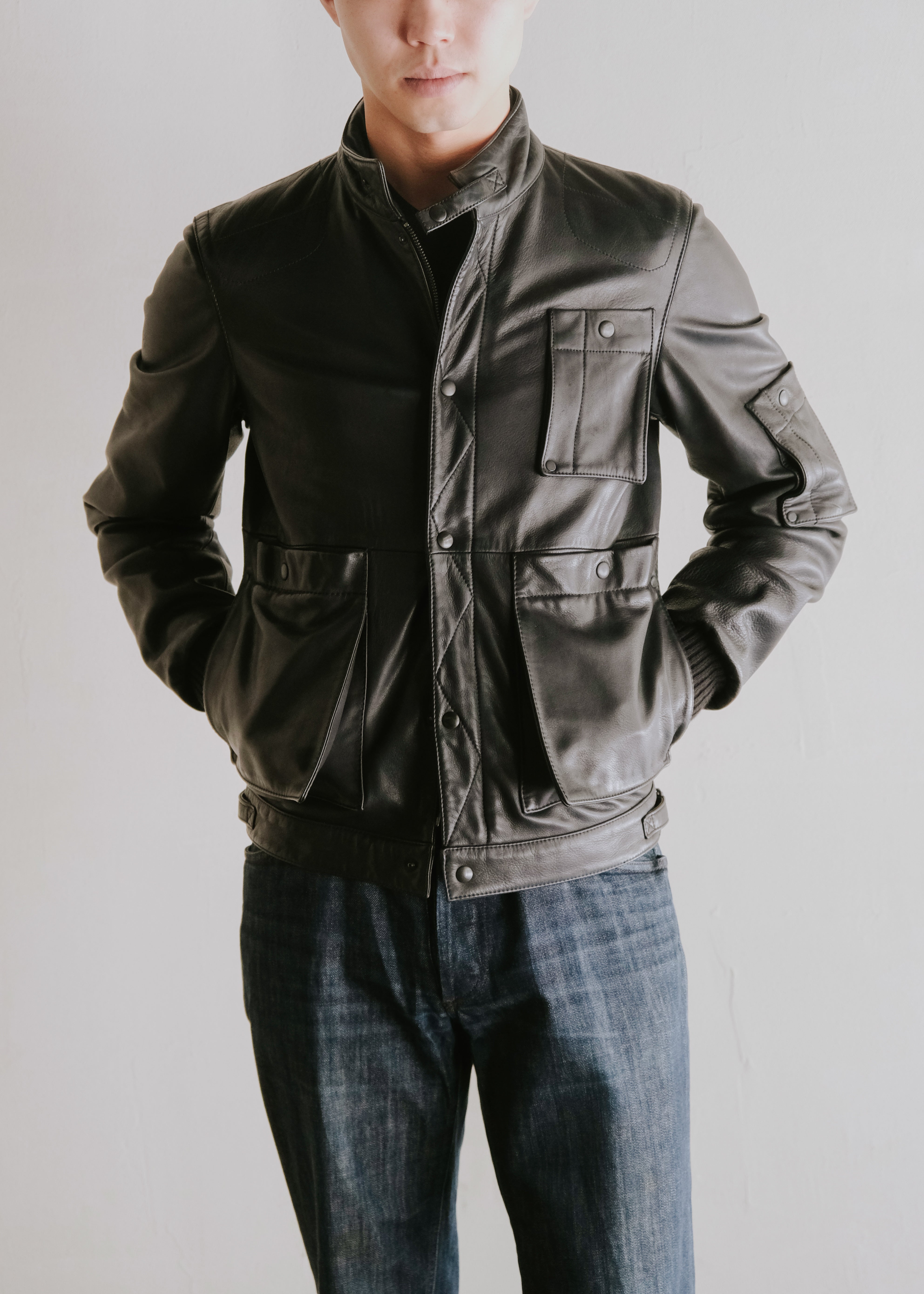 Margiela 10AW ここのえ 本人期 レザー ナイロン ライダース 2010AW Maison Martin Margiela Nylon×Lamb Leather Single Riders