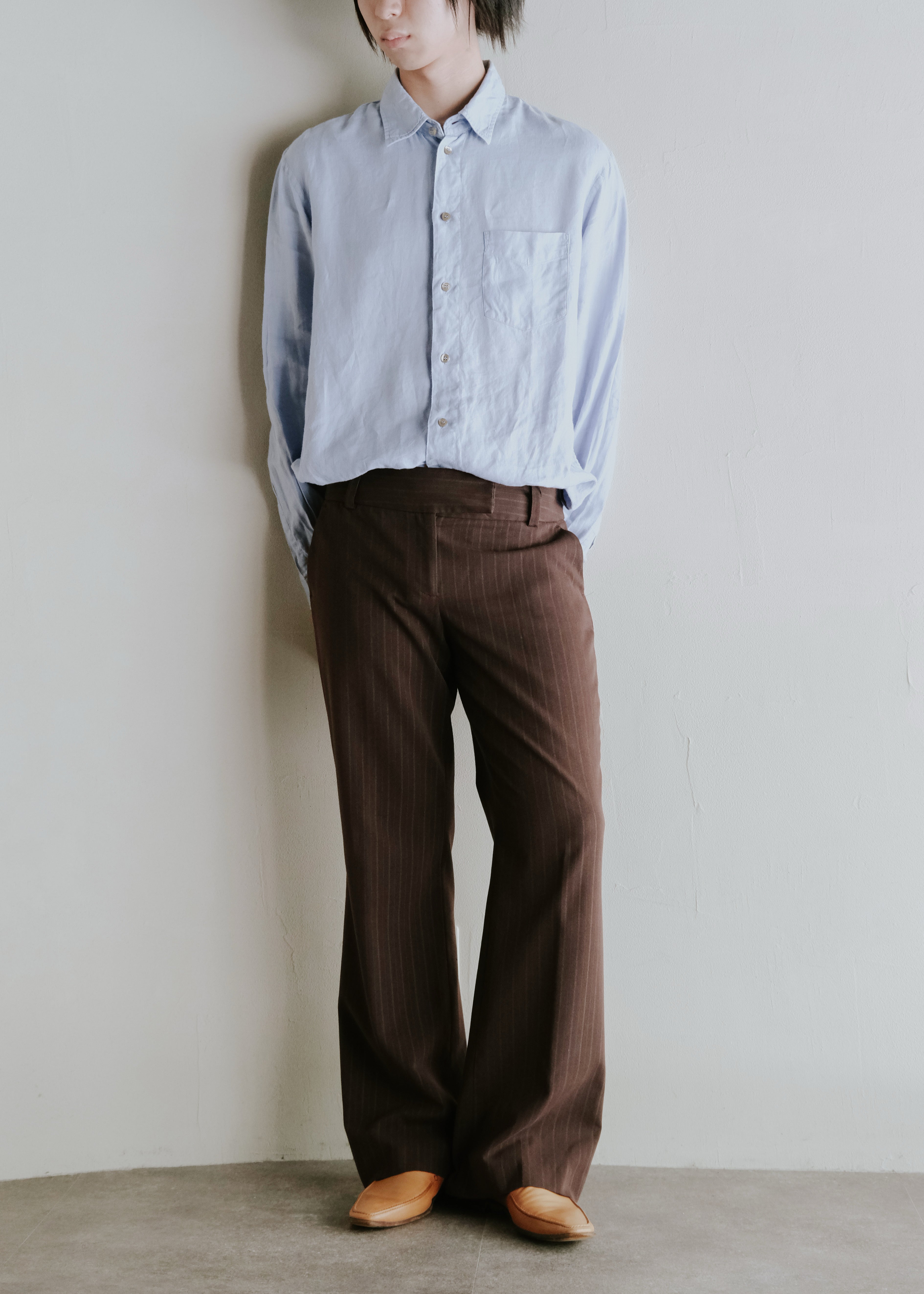 00's ARMANI JEANS chest pocket regular collar shirt
