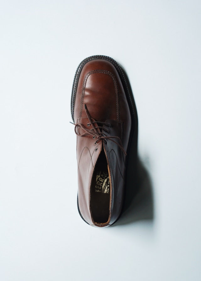 Salvatore Ferragamo square toe leather chukka boot