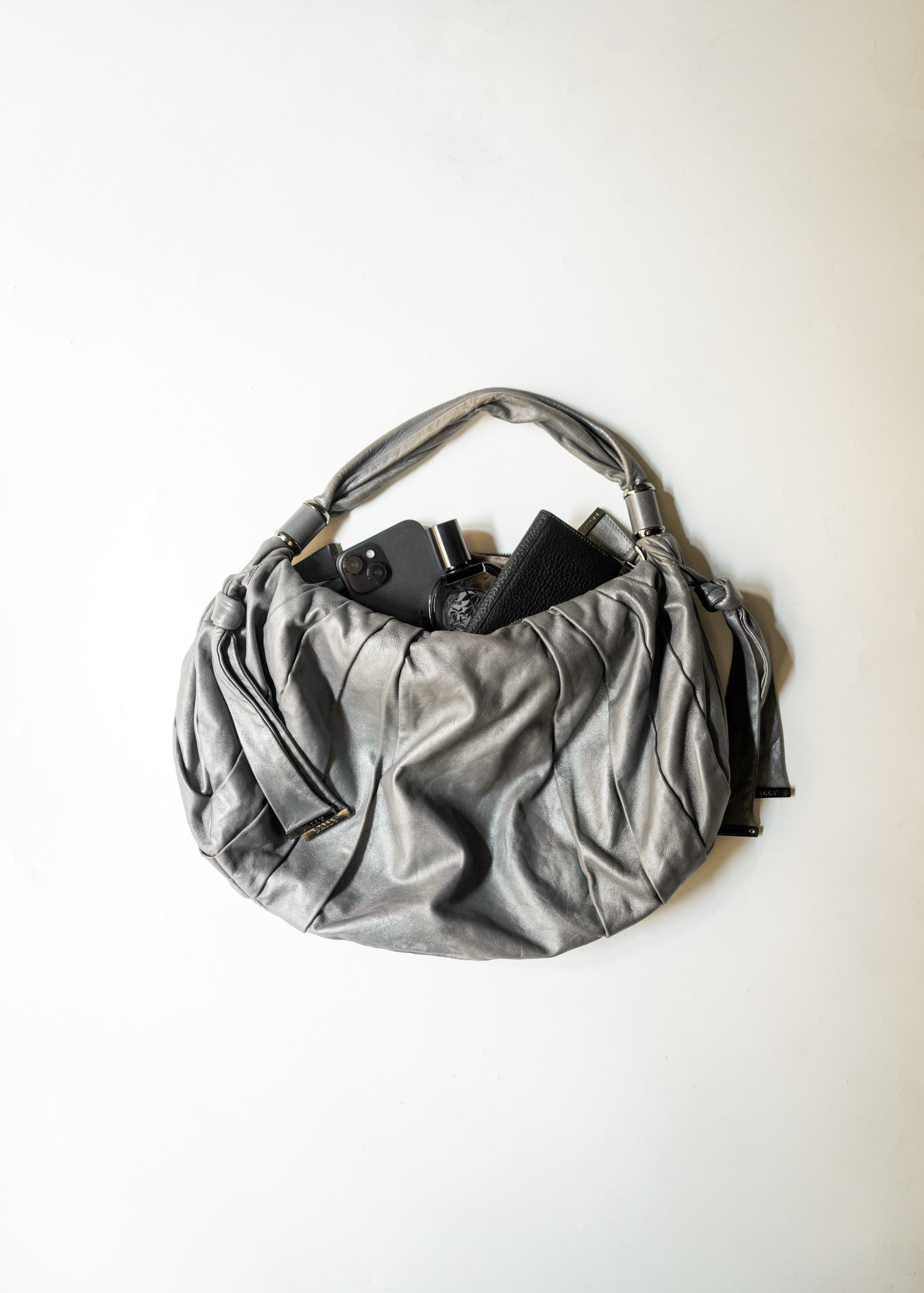 BALLY pleated leather shoulder bag