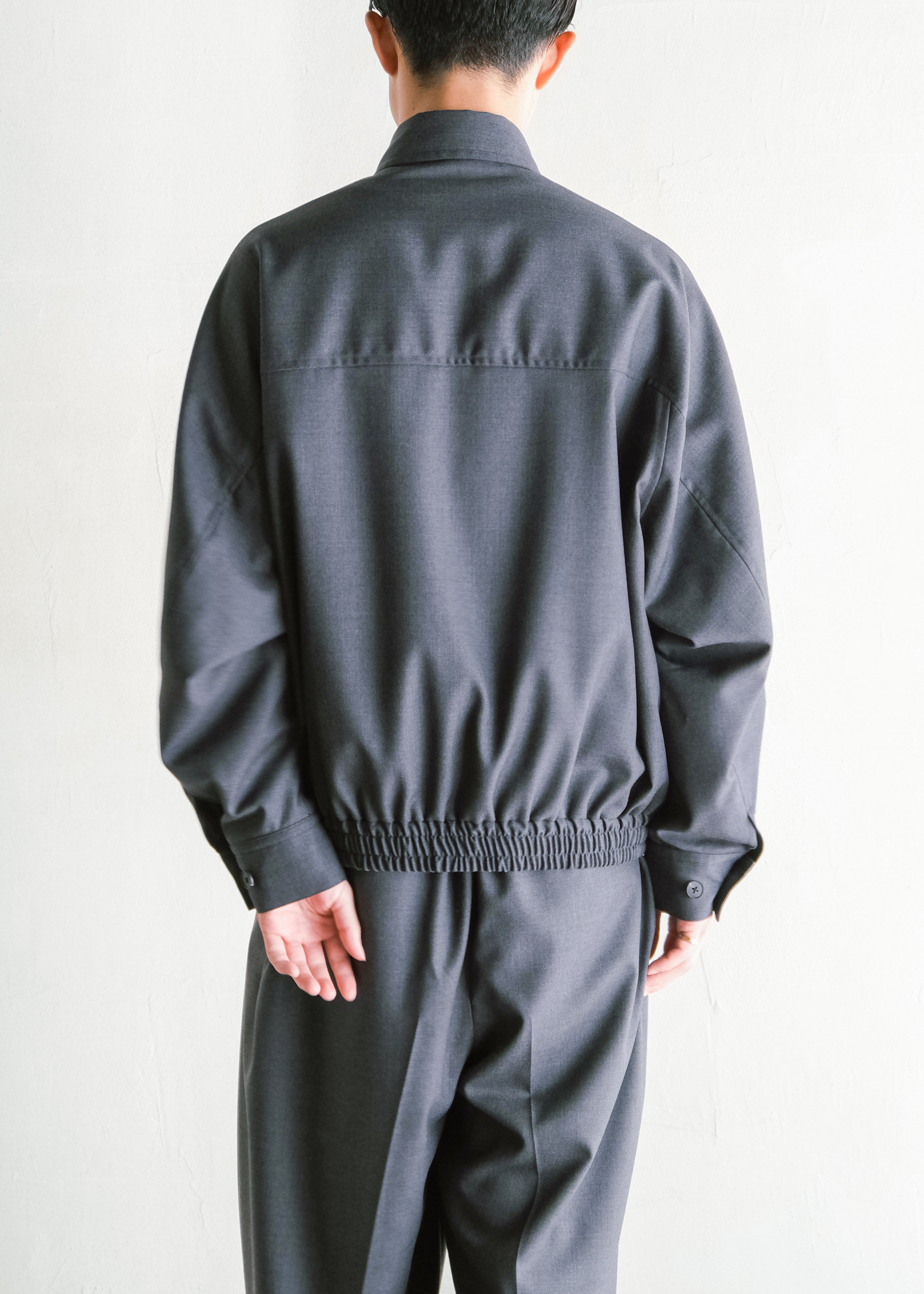 nonnotte 26AW Draping Big Yoke Raglan Drizzler Jacket / Charcoal Top