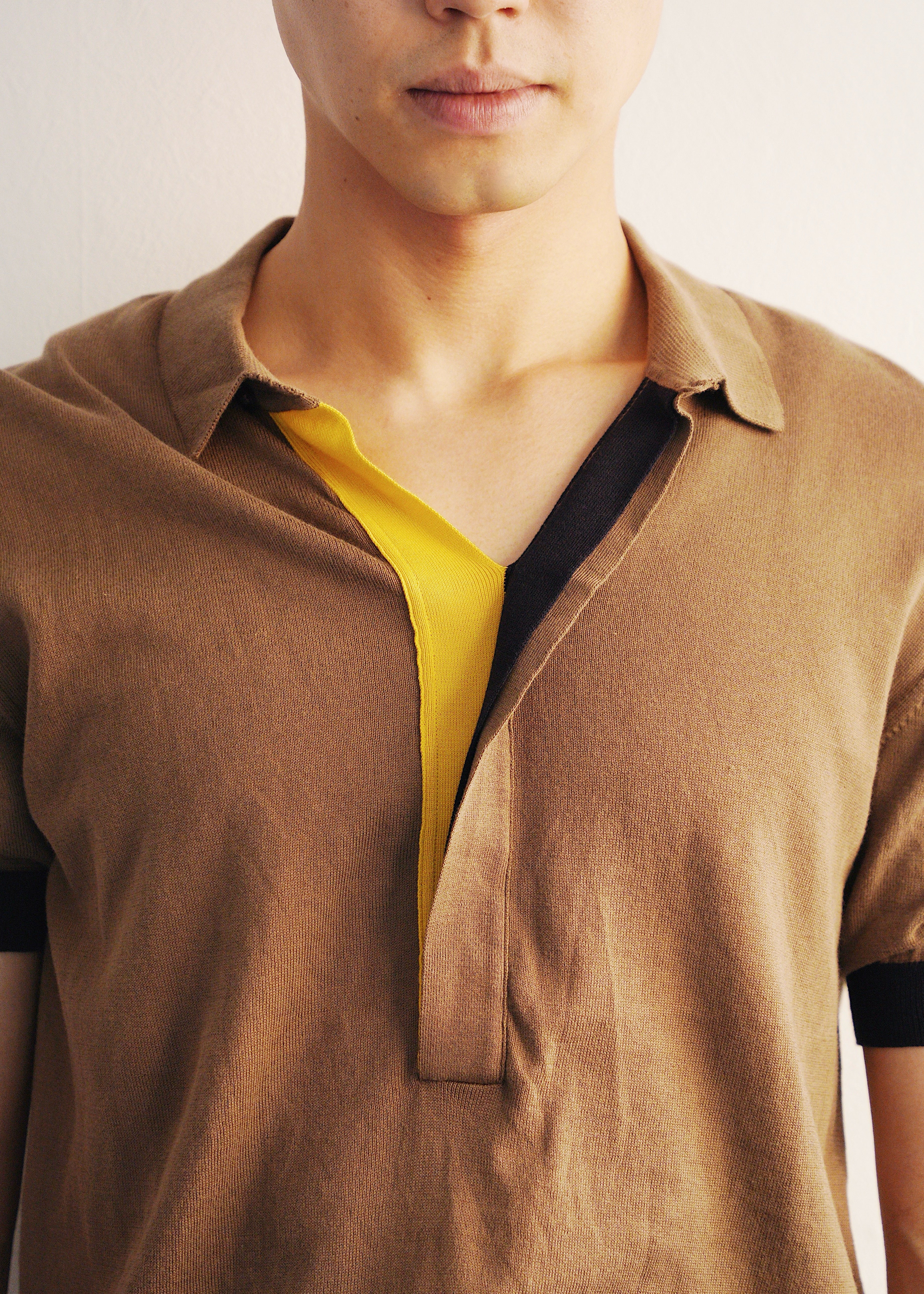 JIL SANDER 09SS by Raf Simons bi-color knit polo