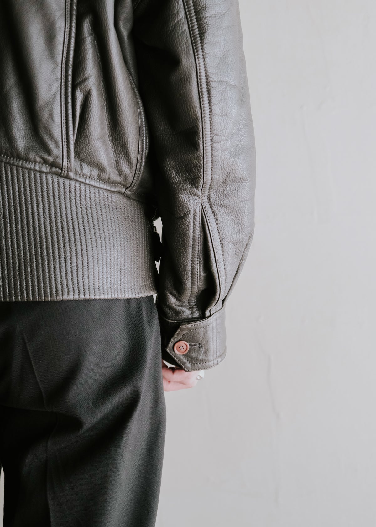 ISSEY MIYAKE 82AW paneled bomber cow leather jacket