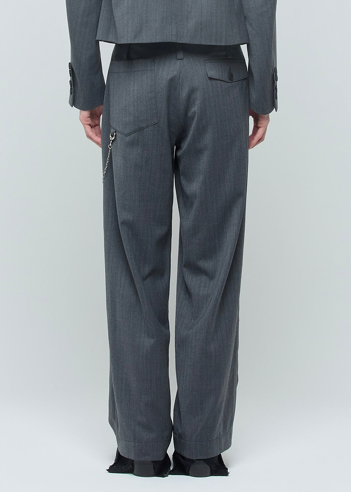 SHOOP 26AW RAYMOND CHAIN TROUSERS / Grey Herringbone