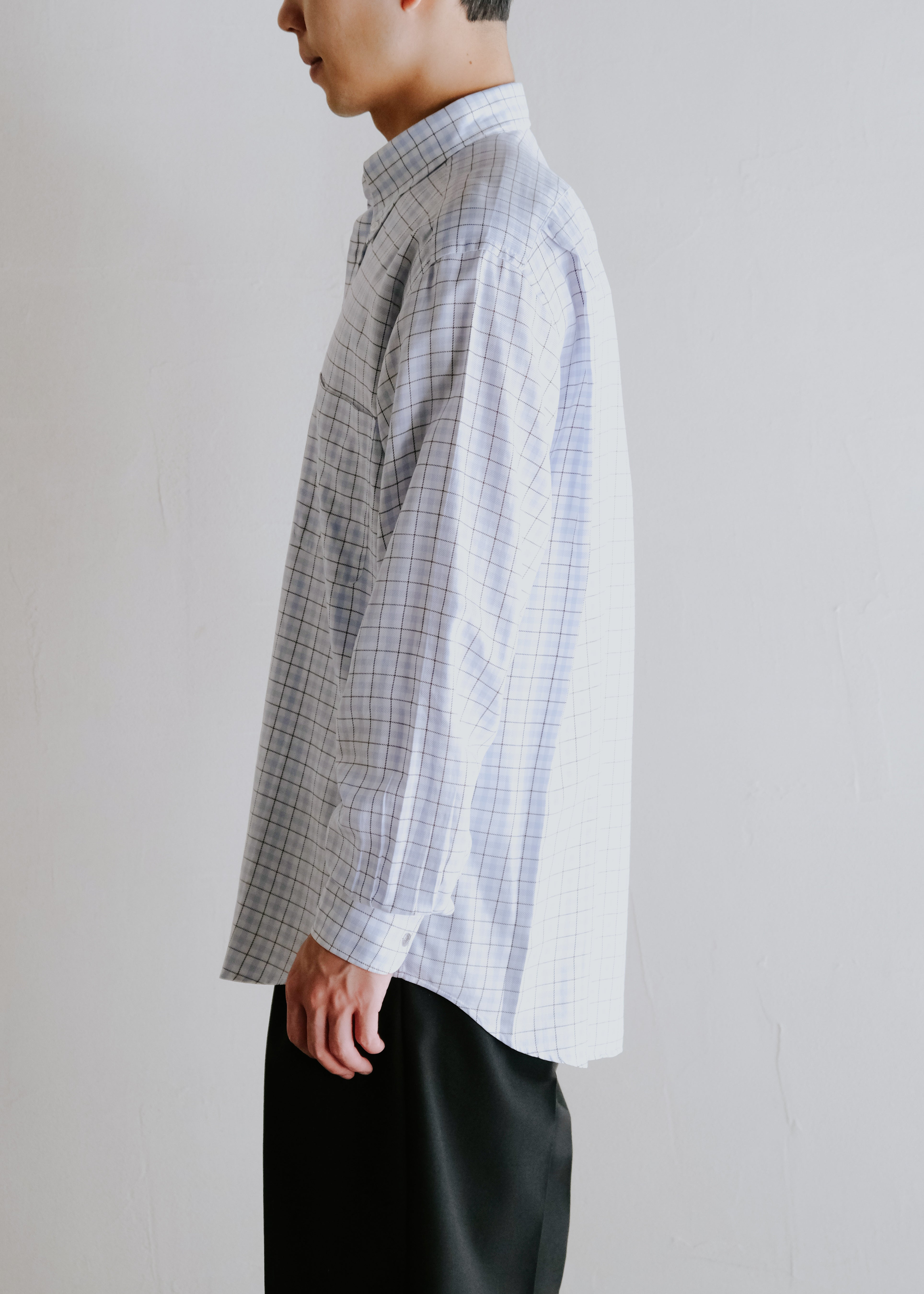 80-90's HERMÈS windowpane check button down shirt