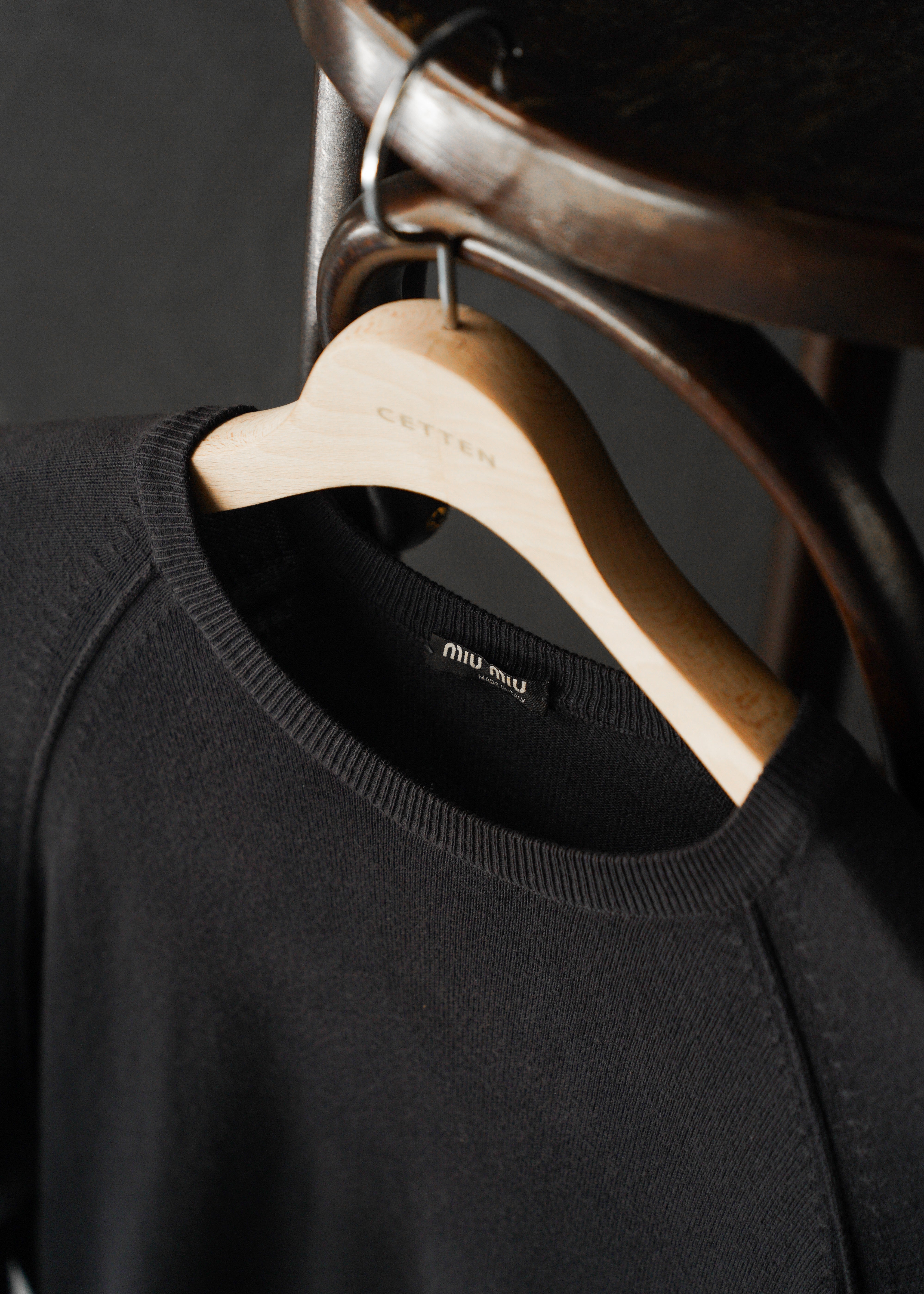 00’s MIU MIU raglan sleeve crew neck cotton knit