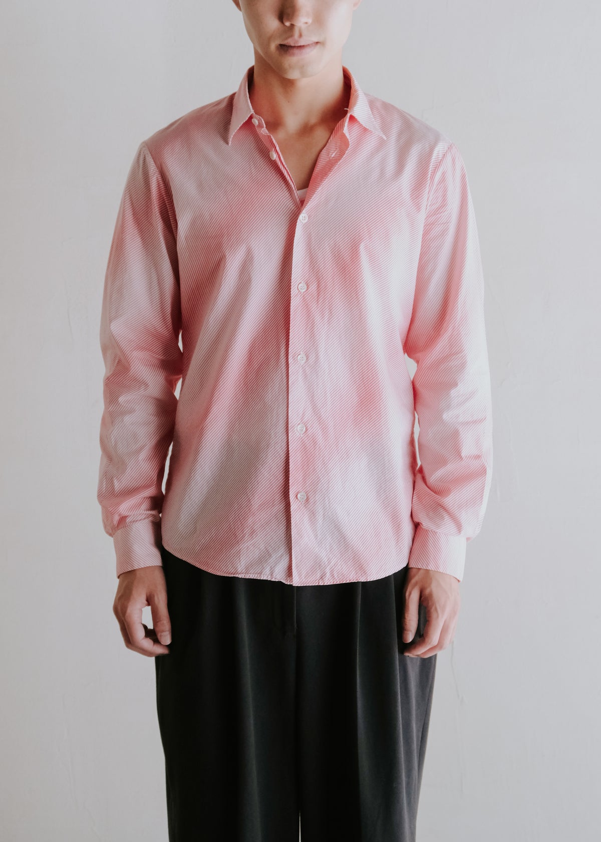 Martin Margiela 08SS gradient stripe regular collar shirt
