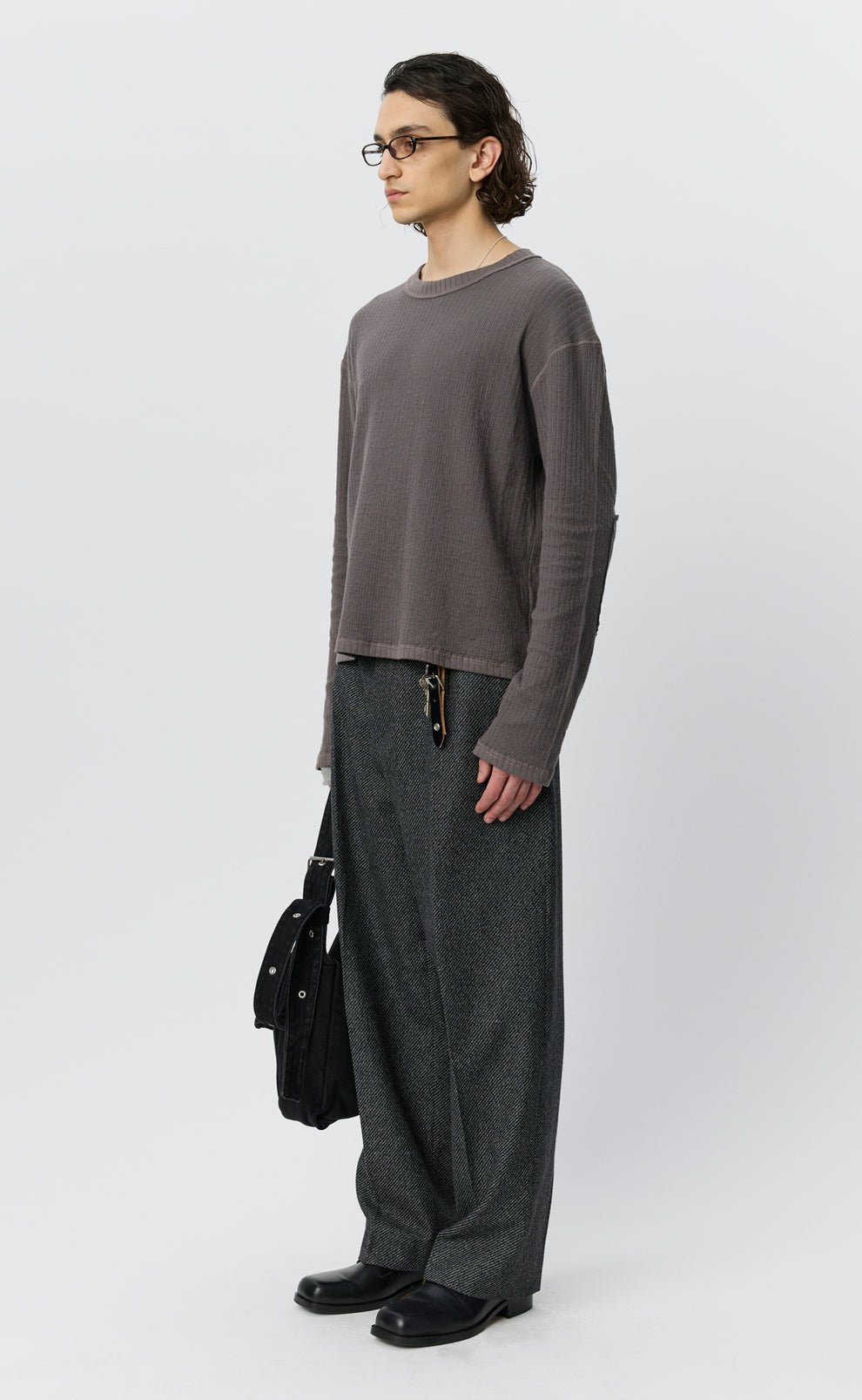 mfpen 26AW Reverse Rib Sweater / Murkey Grey
