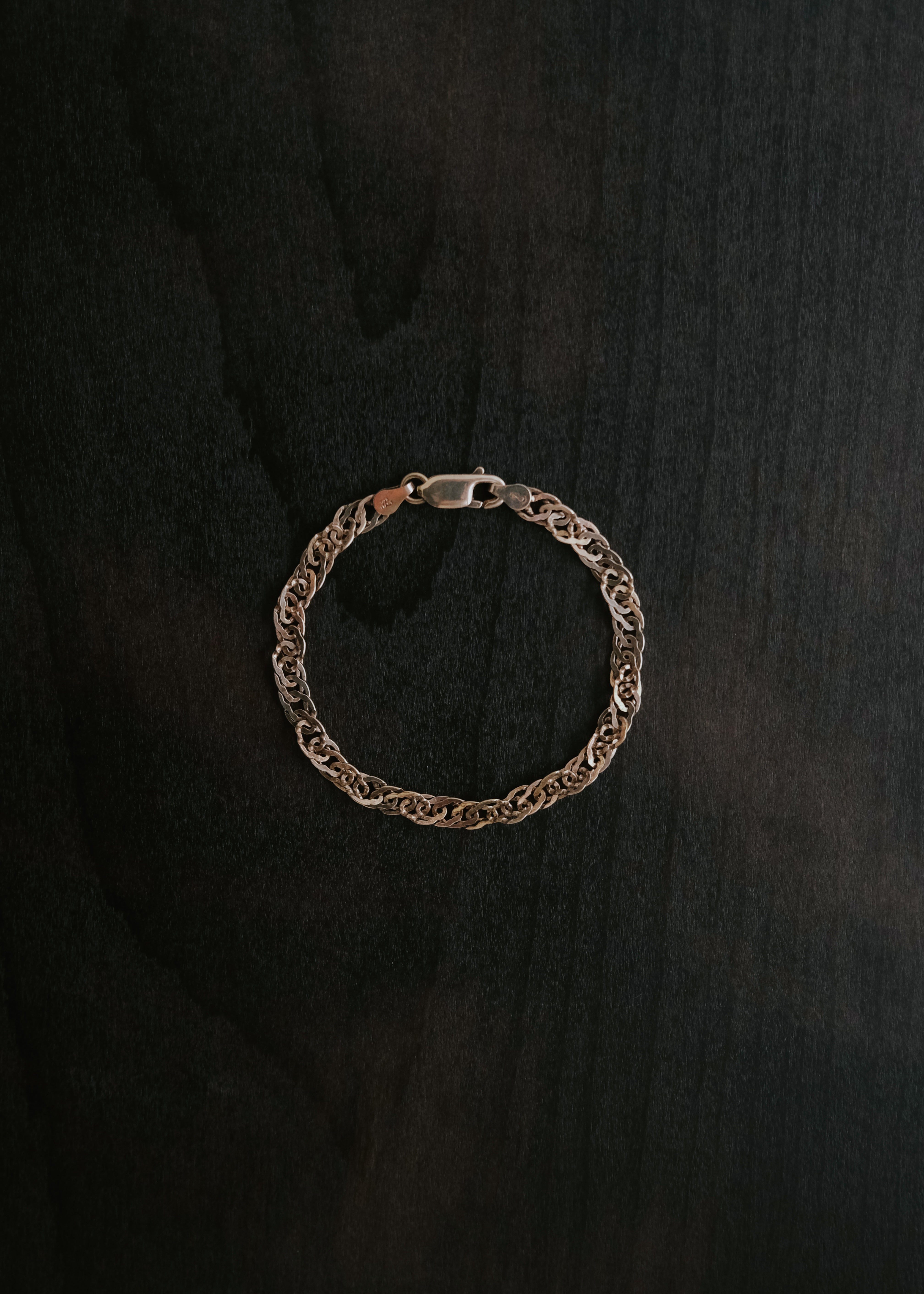 Italian vintage gold coated silver infinity link chain bracelet