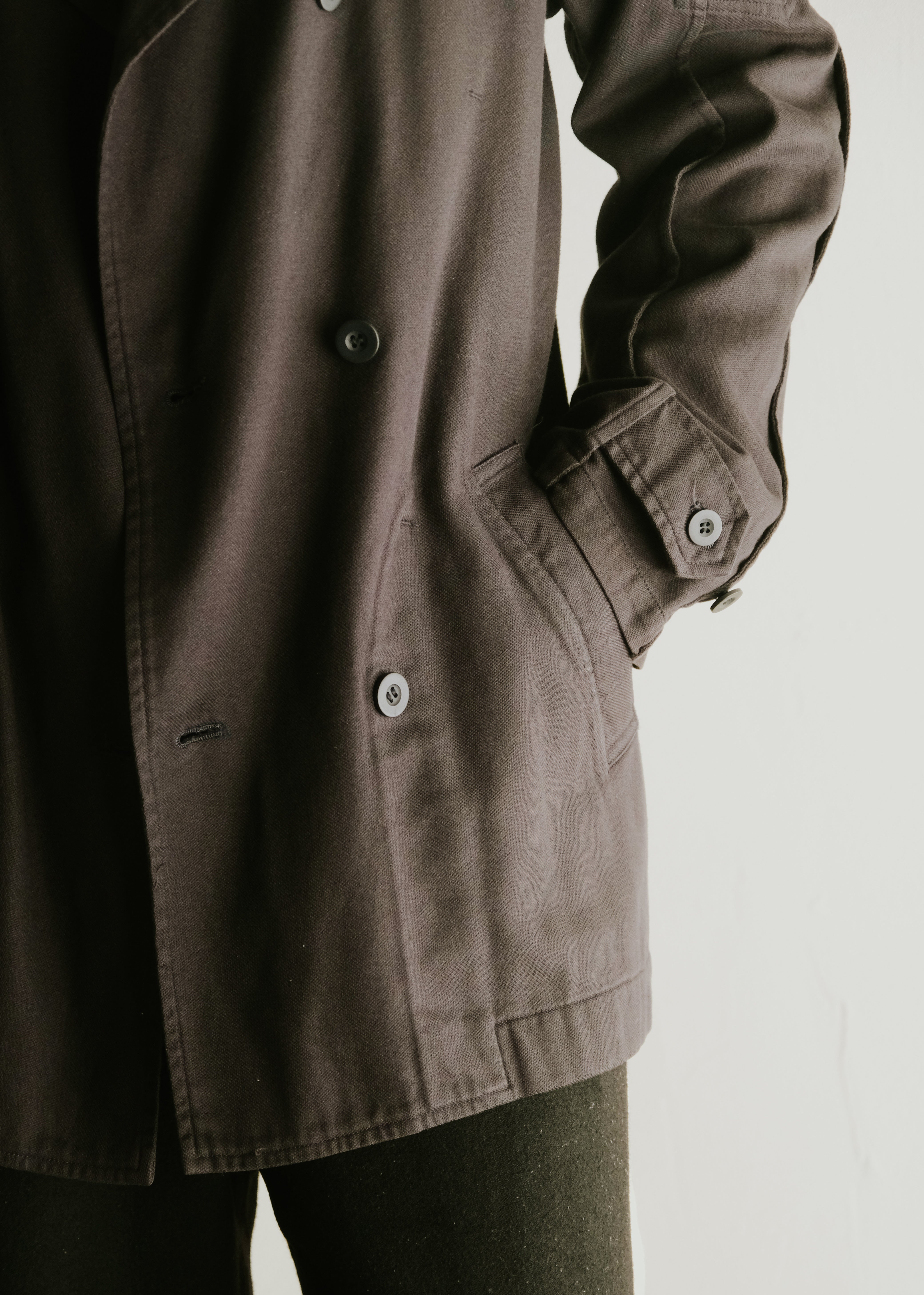 FINAL HOME 14SS multiple pocket cotton peacoat