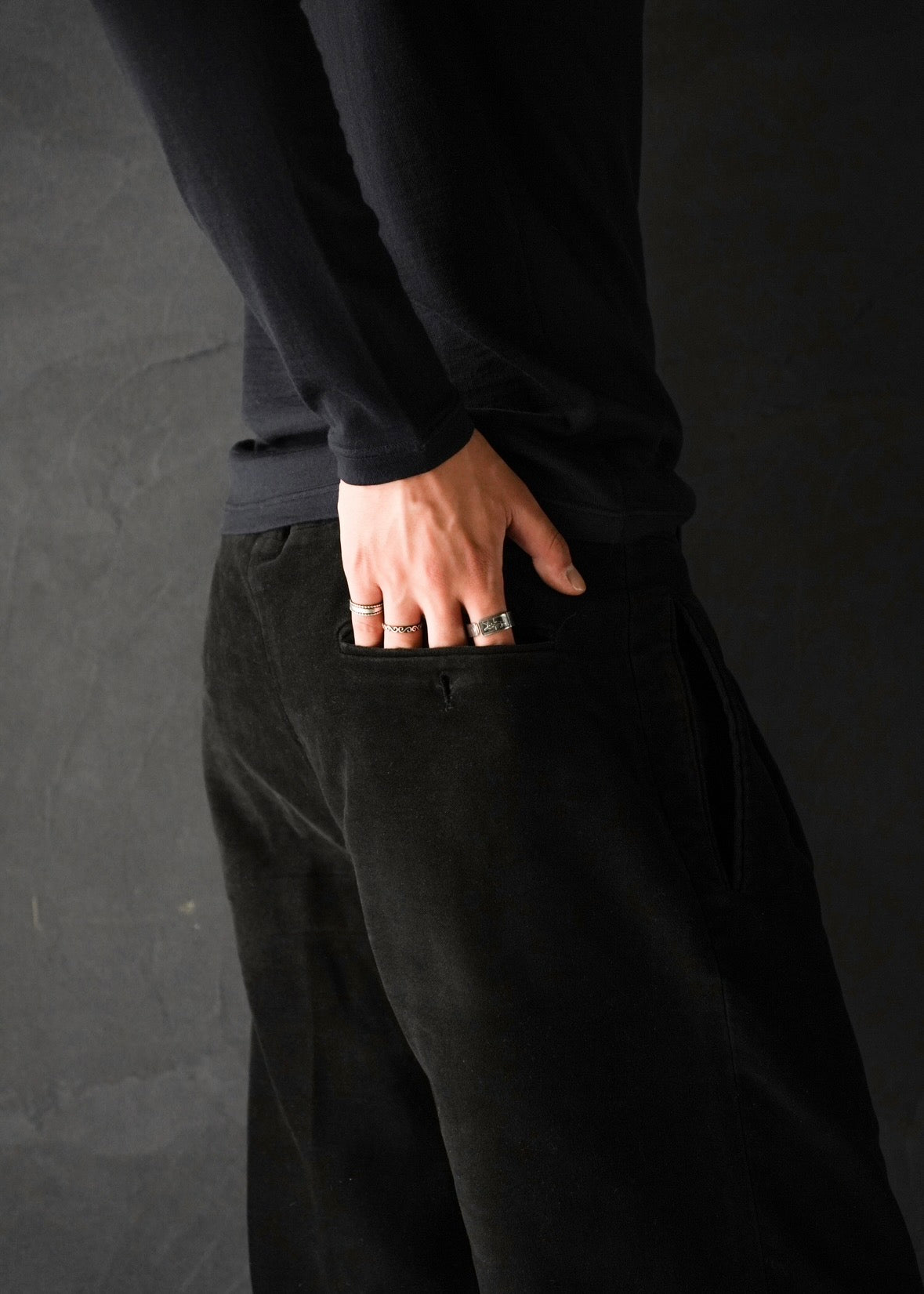 00’s ARMANI COLLEZIONI mole skin straight trousers