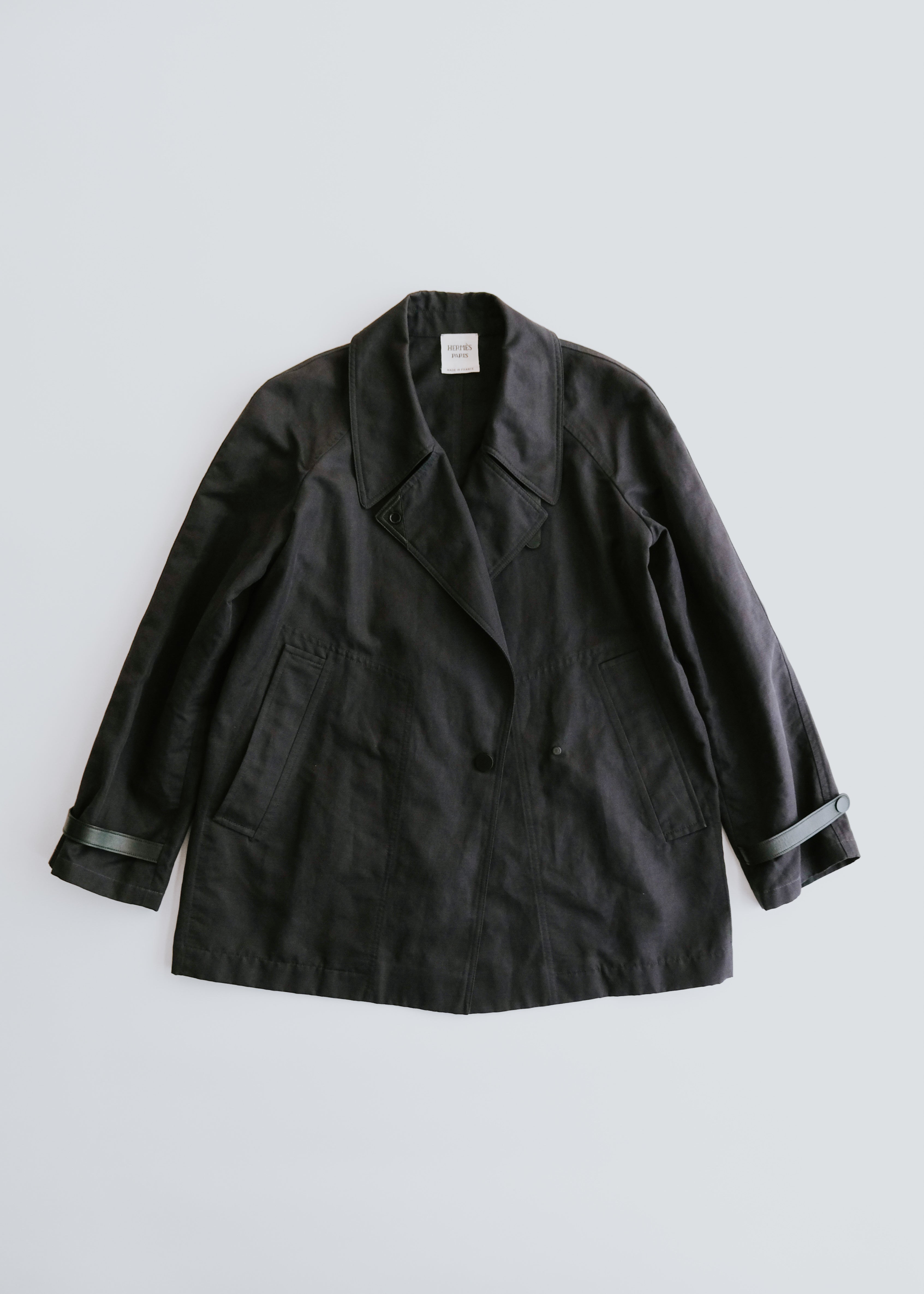 10's HERMÈS by Christophe Lemaire leather belted short coat
