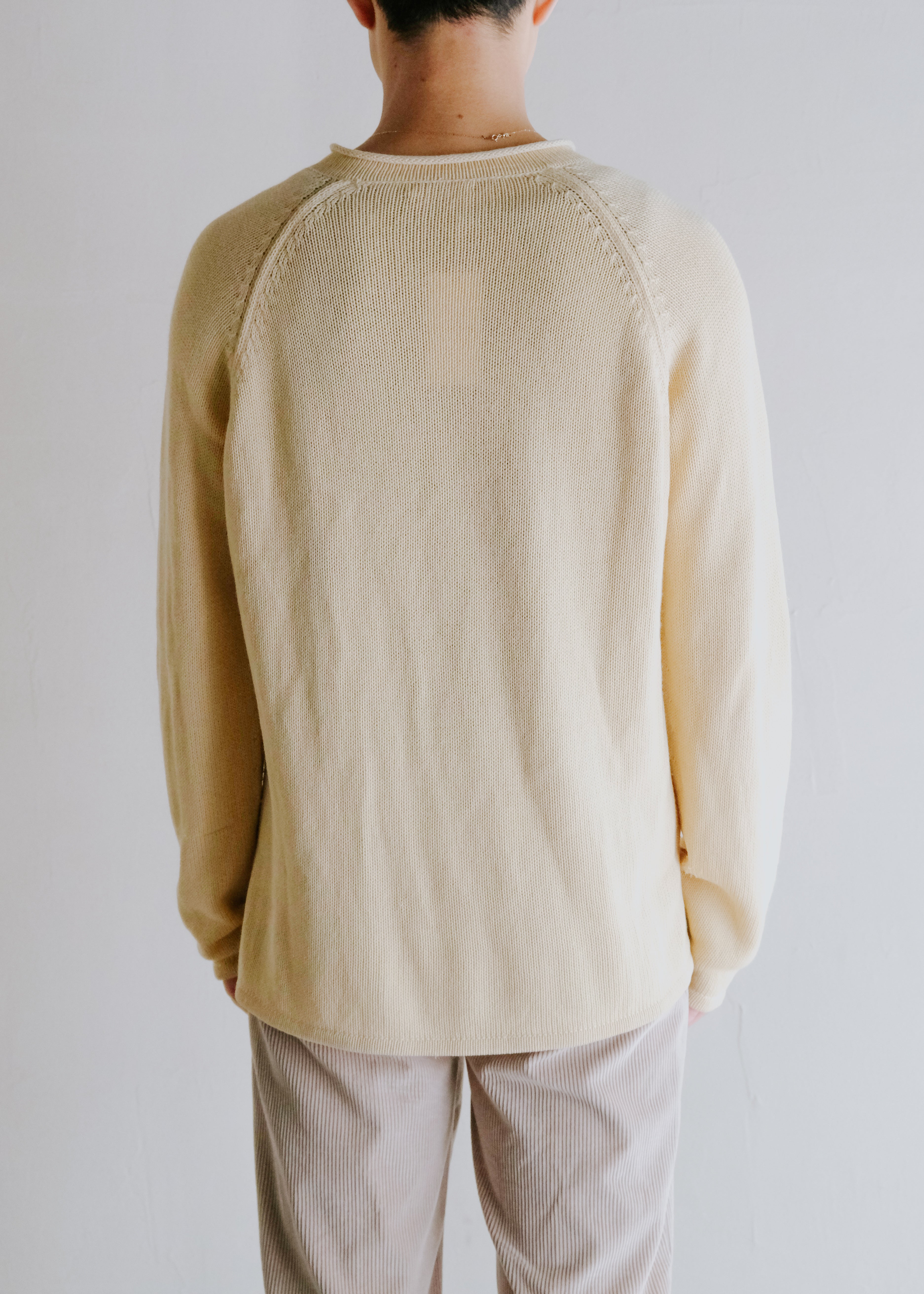 00's HERMÈS cashmere lining cotton raglan sleeves knit