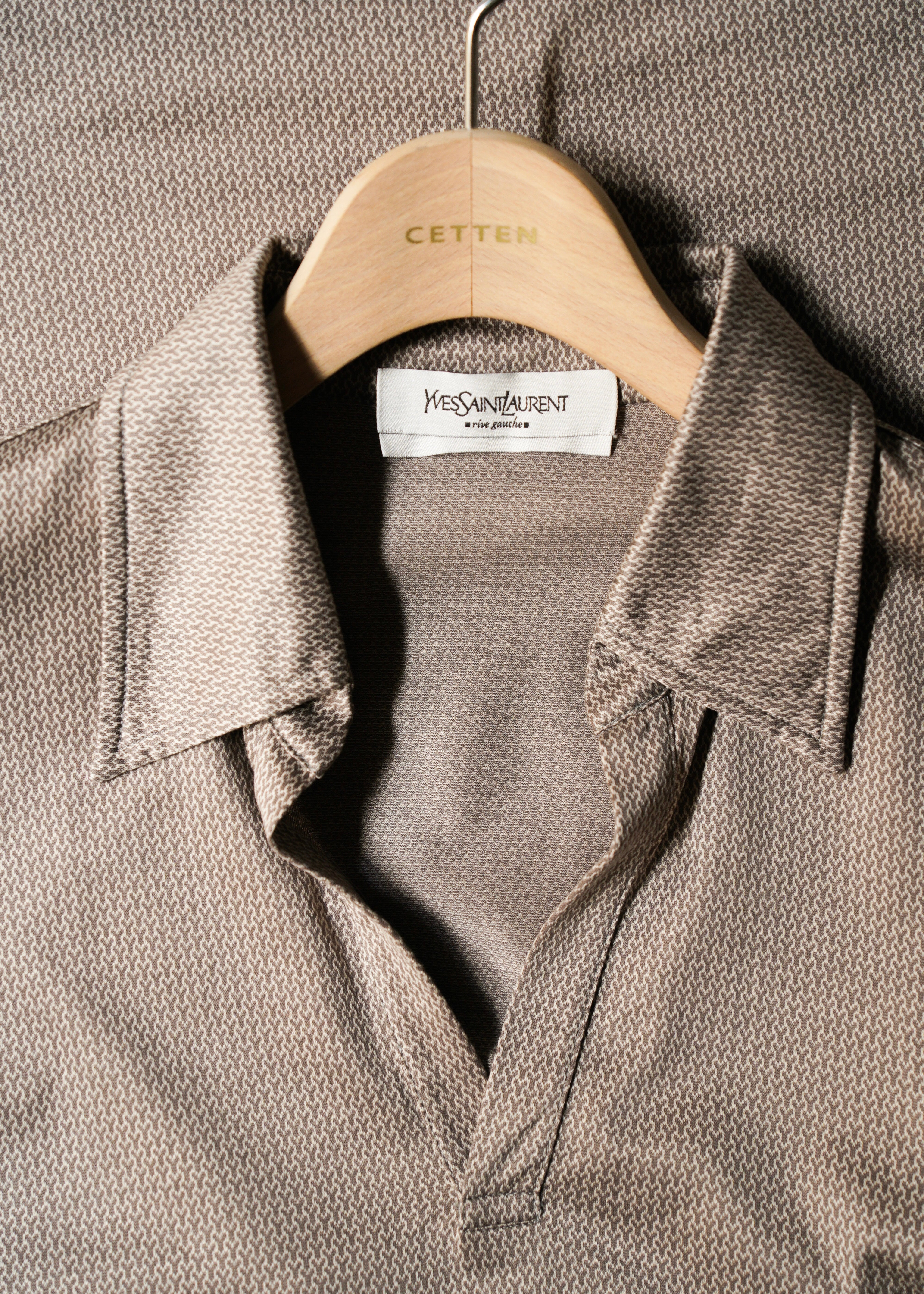00’s Yves Saint Laurent rive gauche geometric design skipper shirt