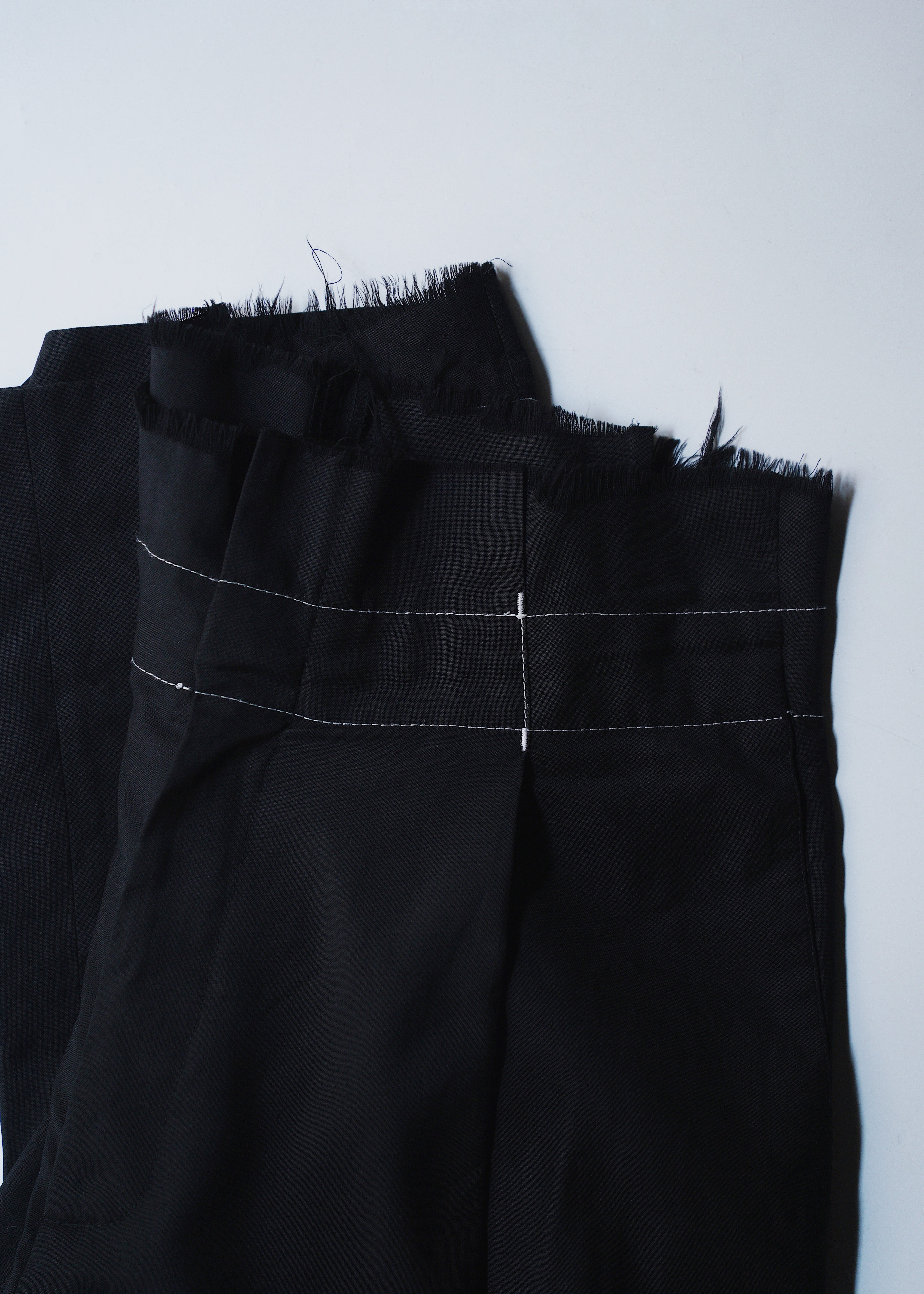 00's KRISVANASSCHE wool stitch wide tapered slacks