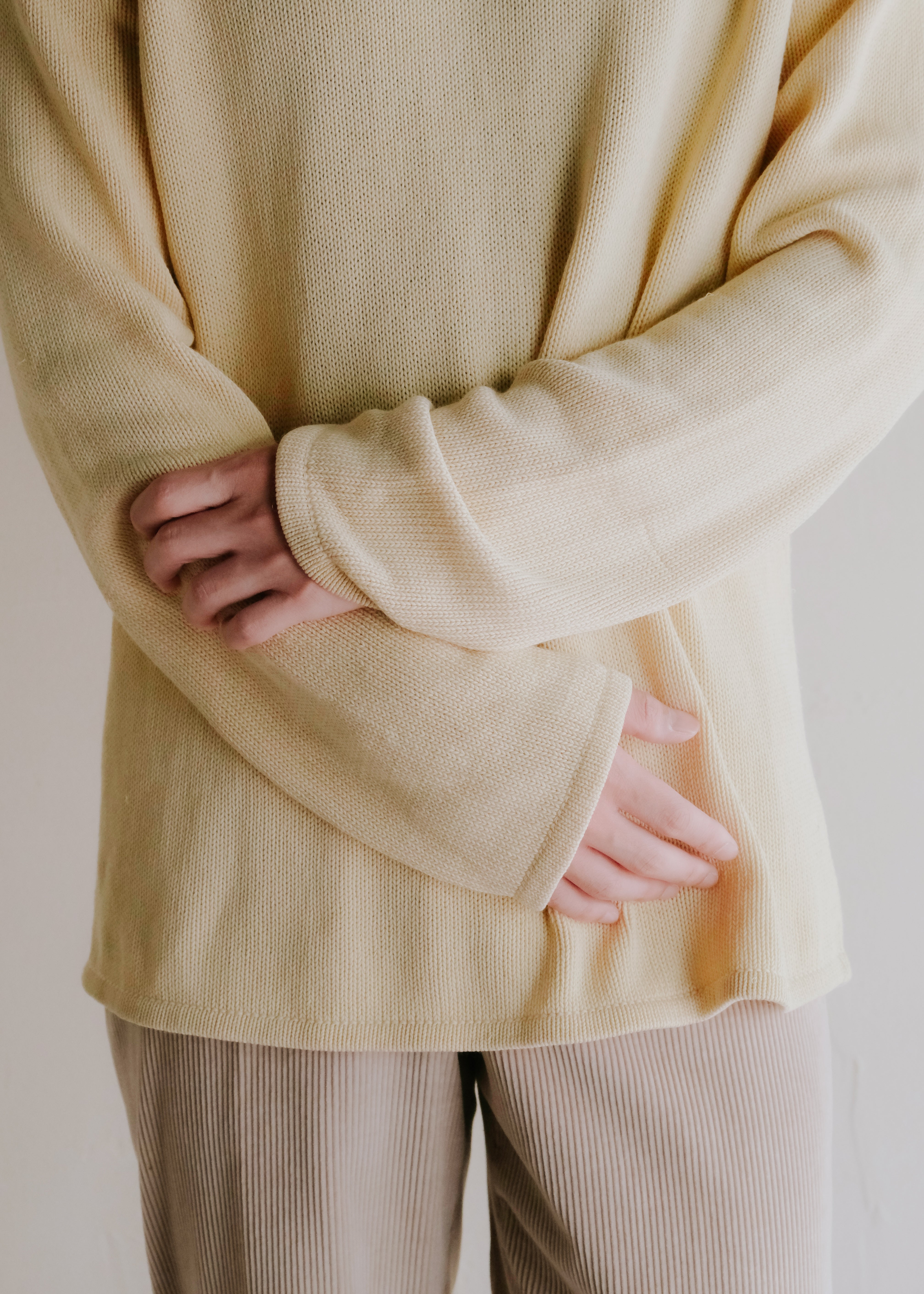 00's HERMÈS cashmere lining cotton raglan sleeves knit