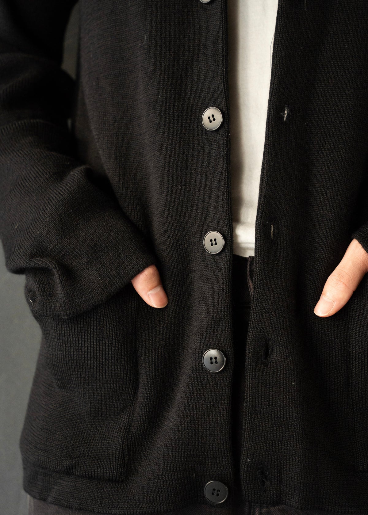 90's agnes b. homme collared wool cardigan