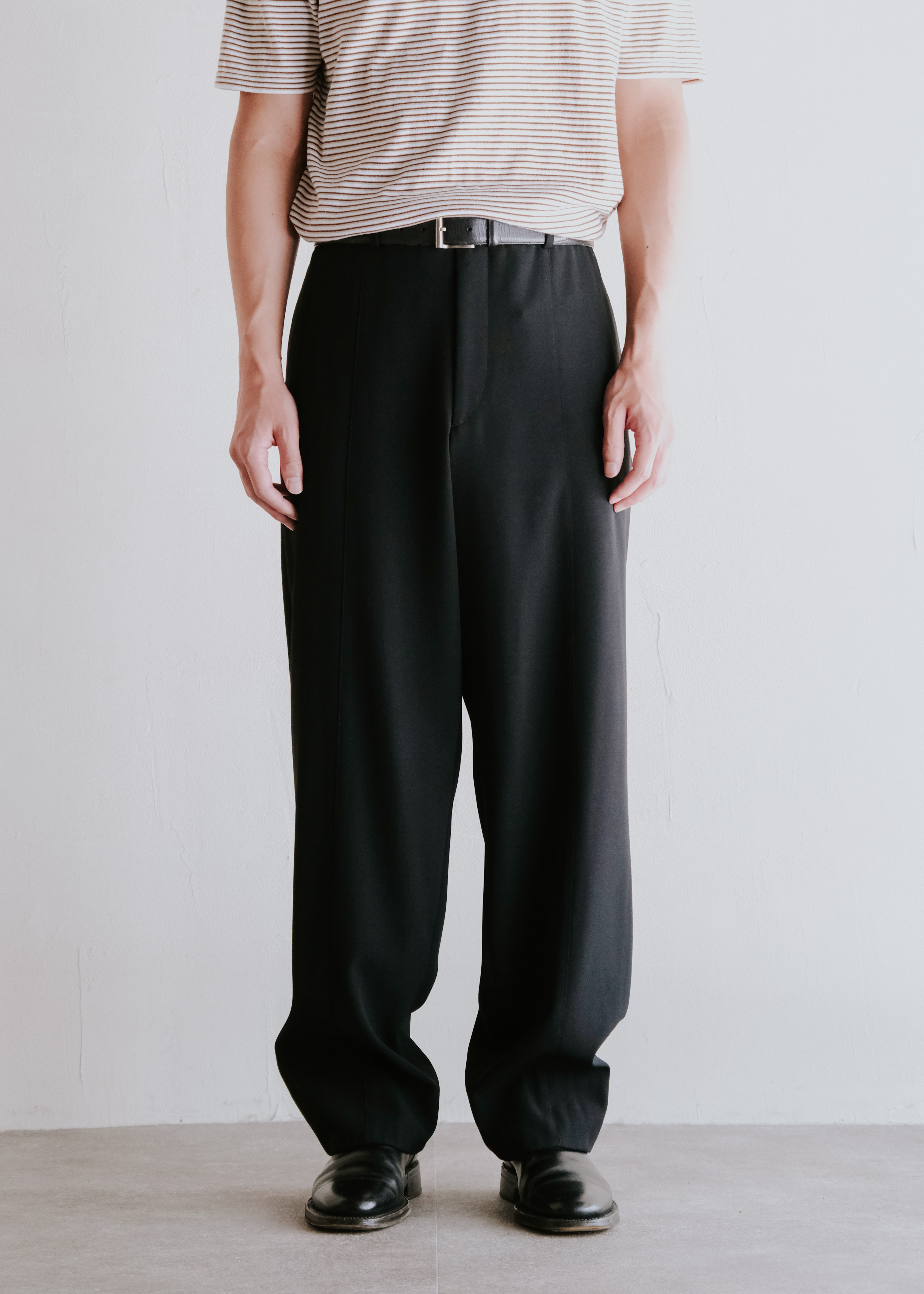 90-00's GIORGIO ARMANI center seam pure wool wide trousers