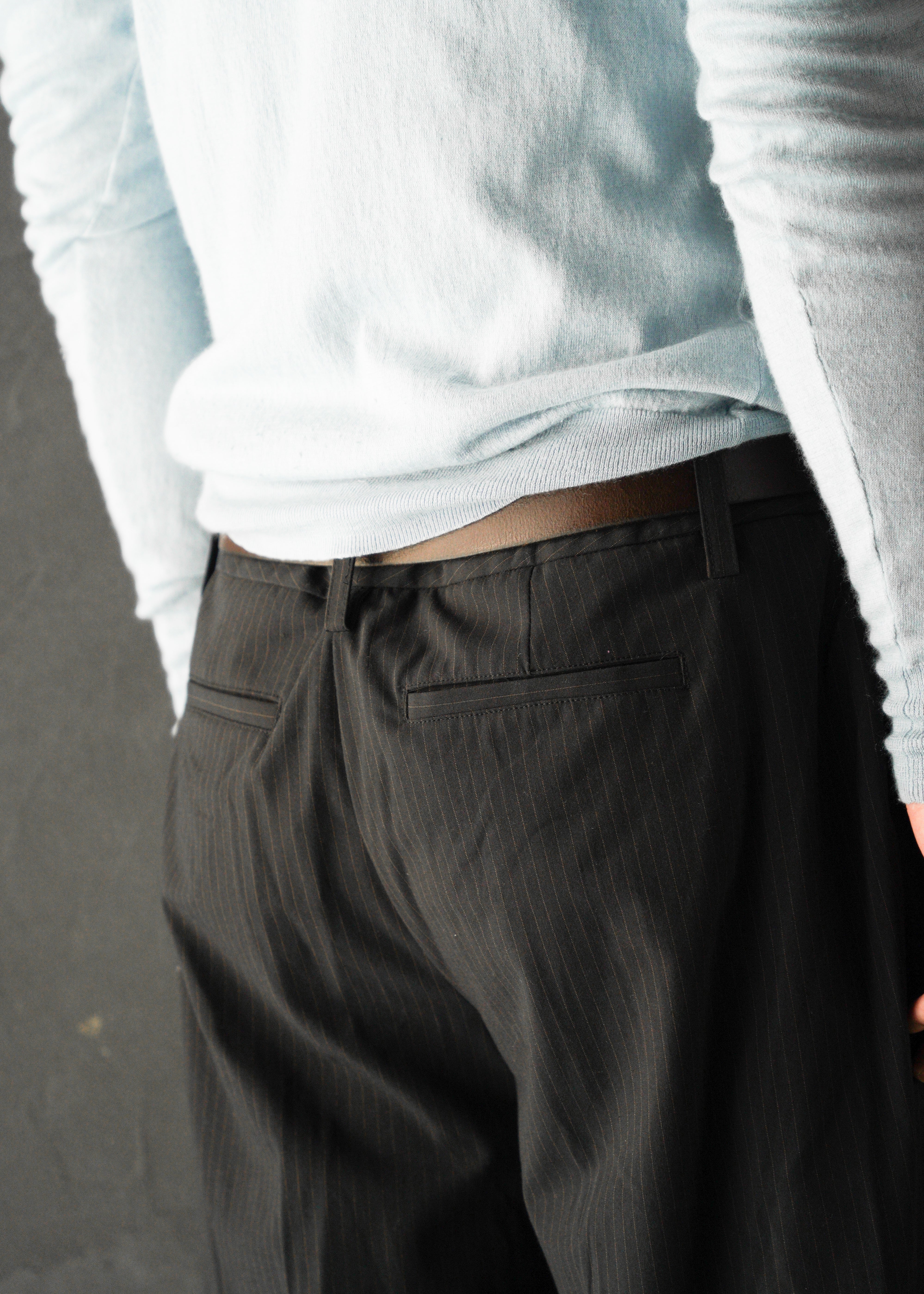 Wide straight stripe slacks