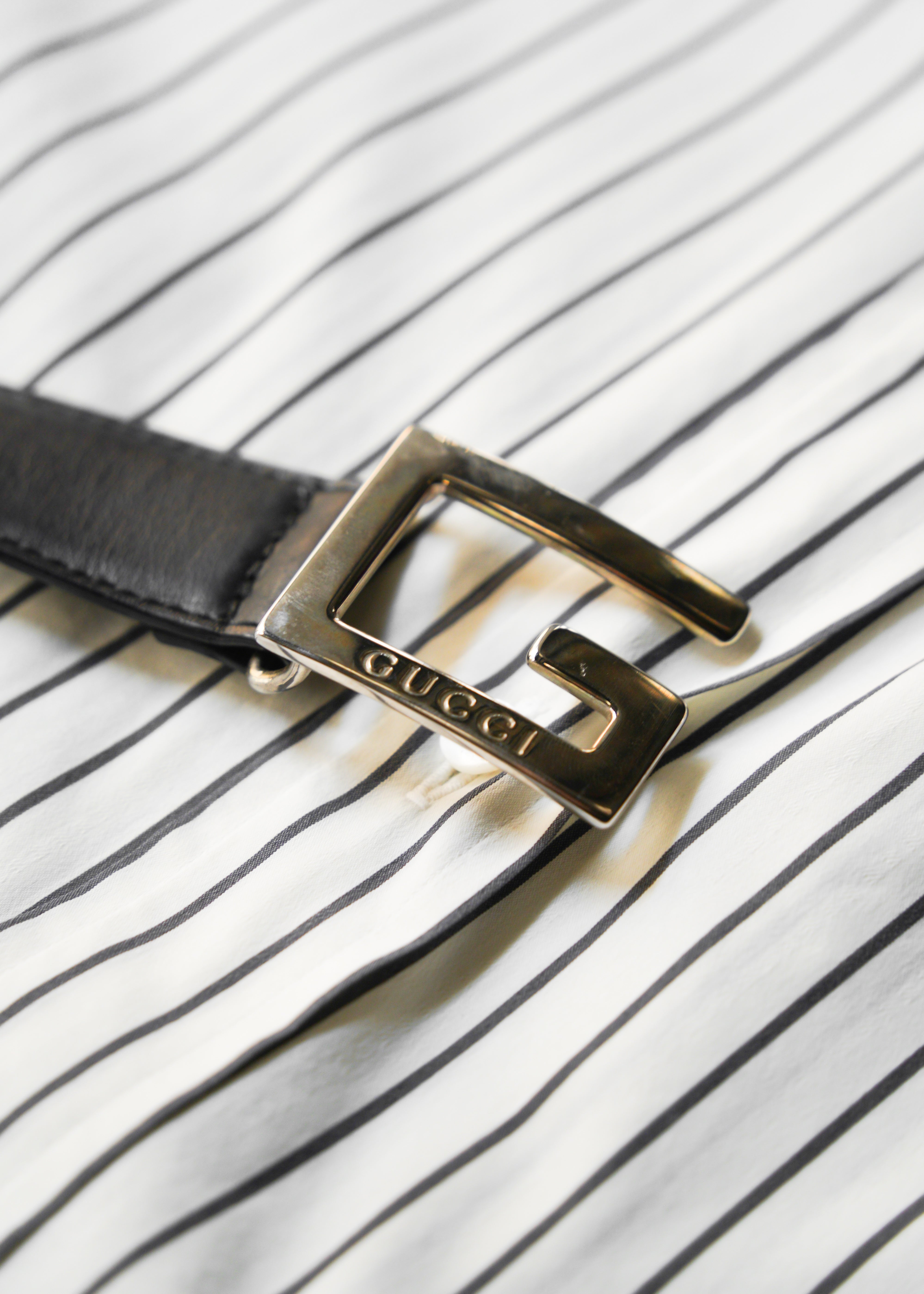 GUCCI G buckle leather belt