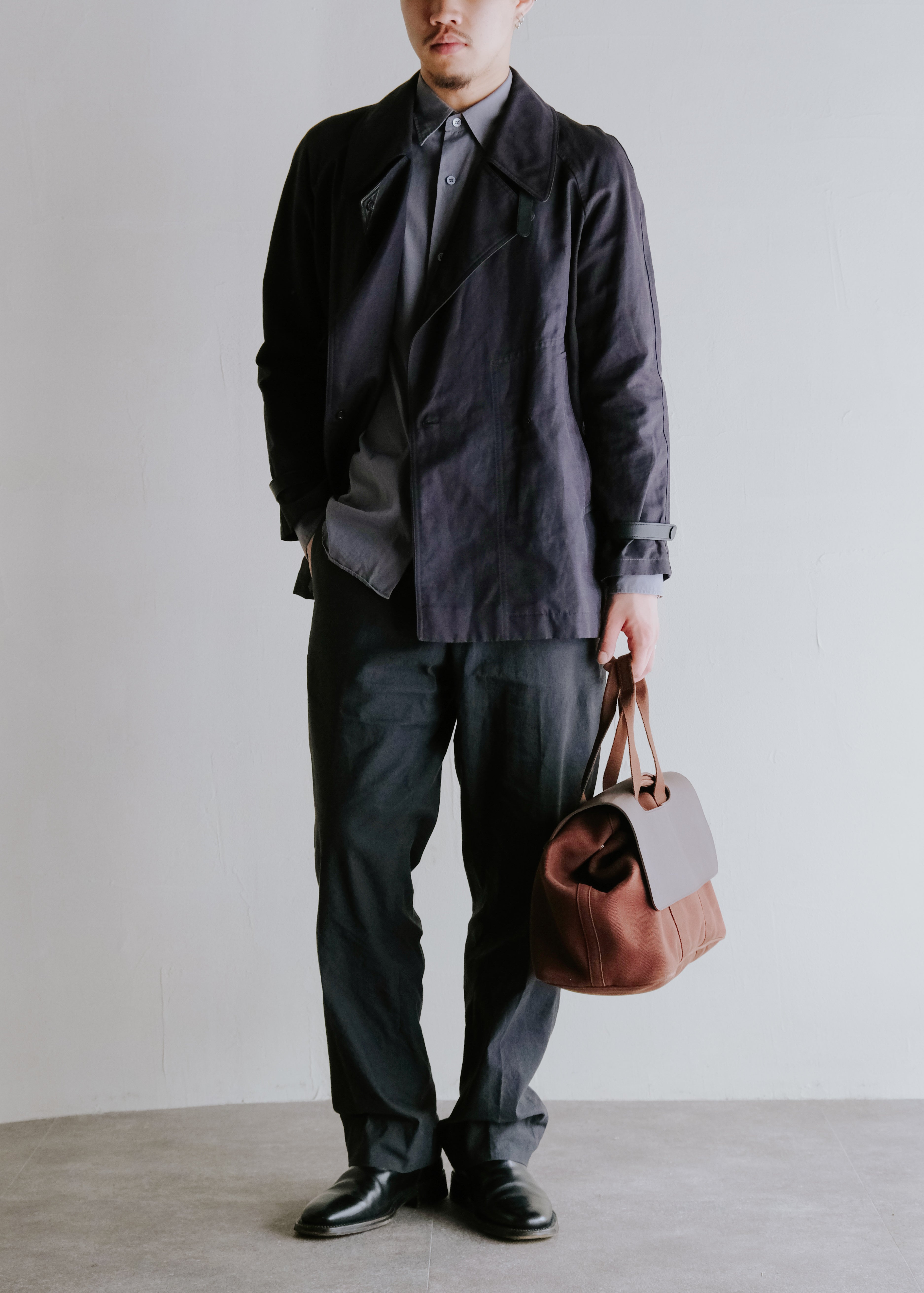 00's agnes b. homme regular collar cotton shirt