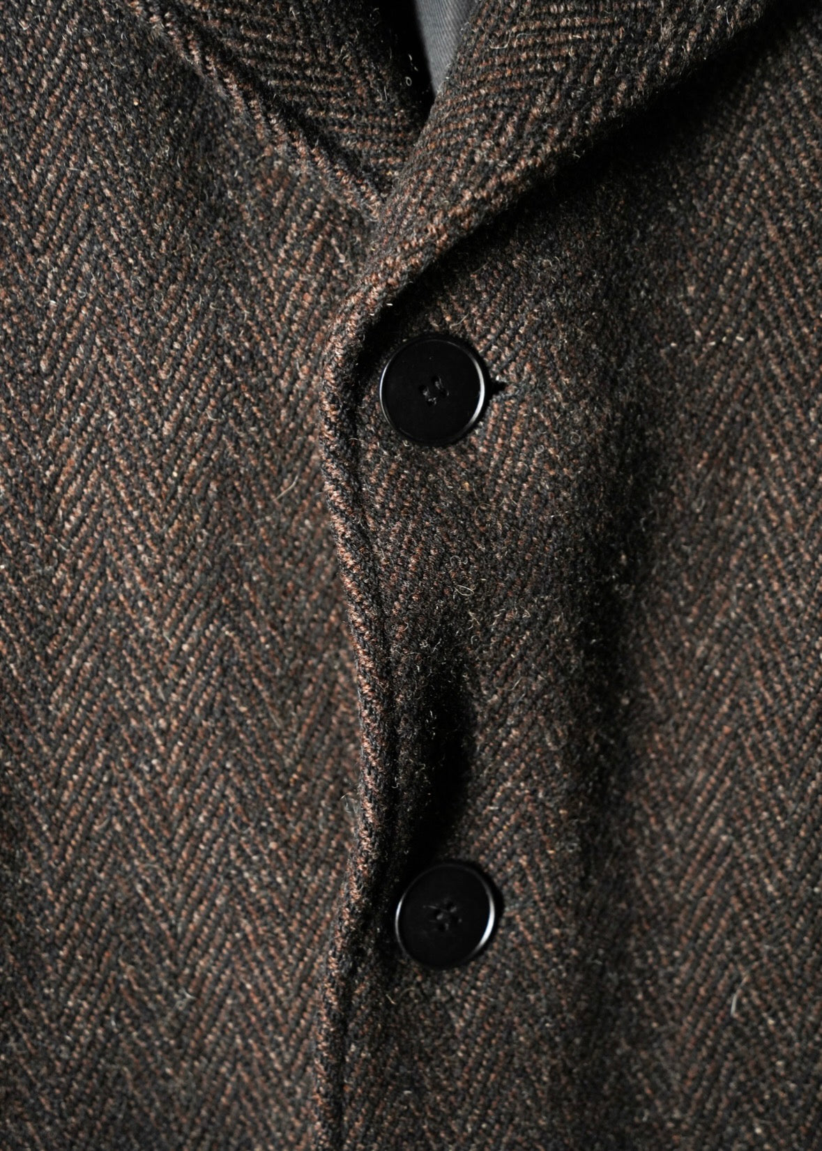 90’s agnes b. homme herringbone wool half coat
