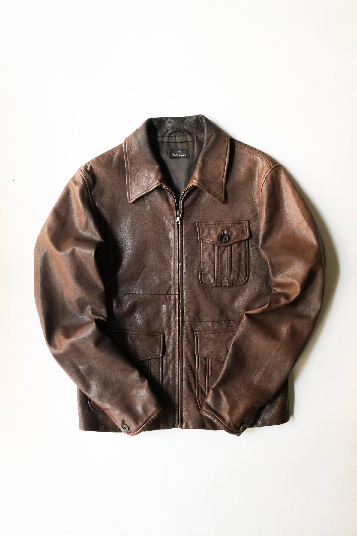 Paul Smith safari leather zip-up blouson