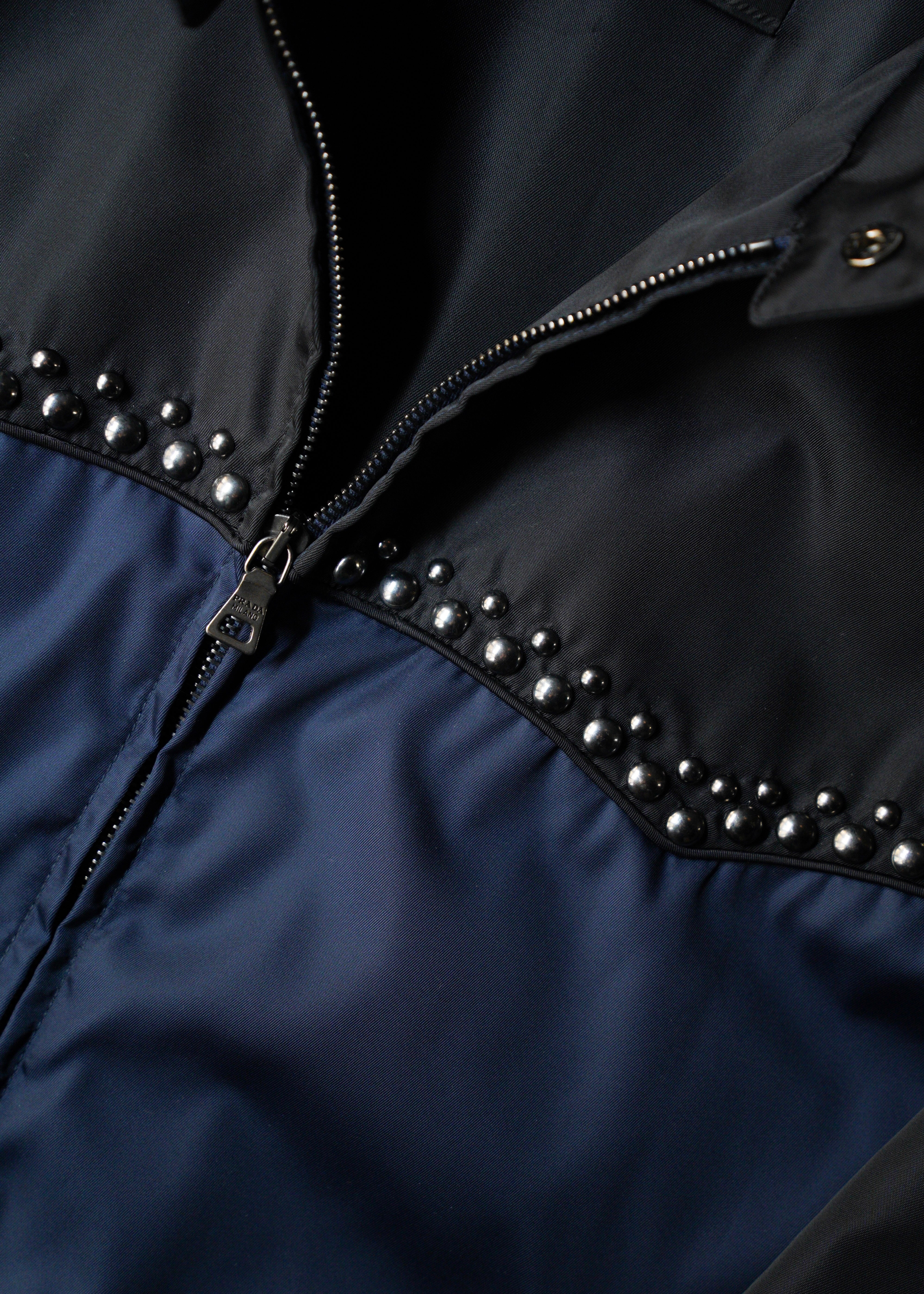 PRADA 12SS bicolor nylon studs blouson