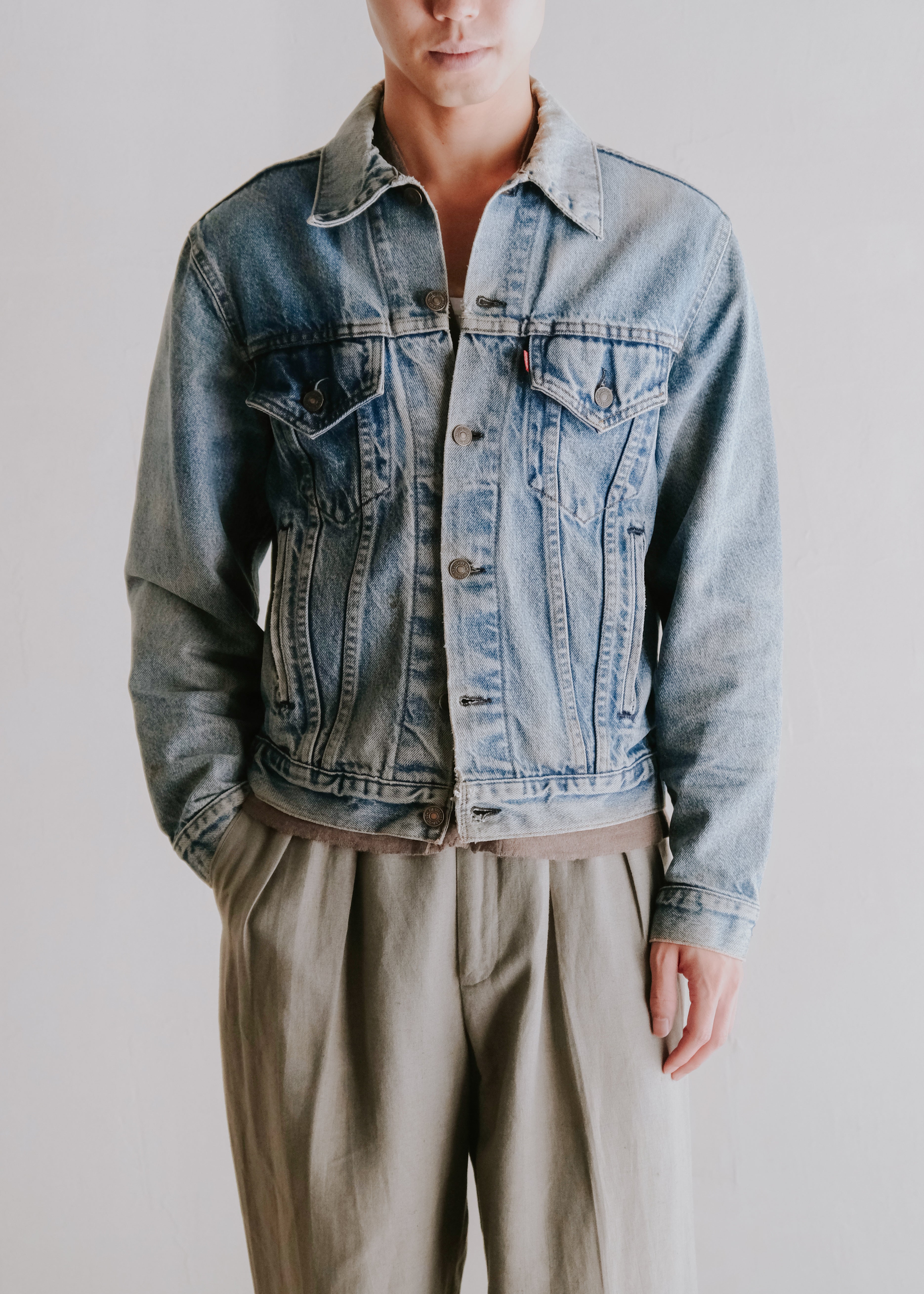 80-90's Levi's 70506-0216 denim tracker jacket made in USA