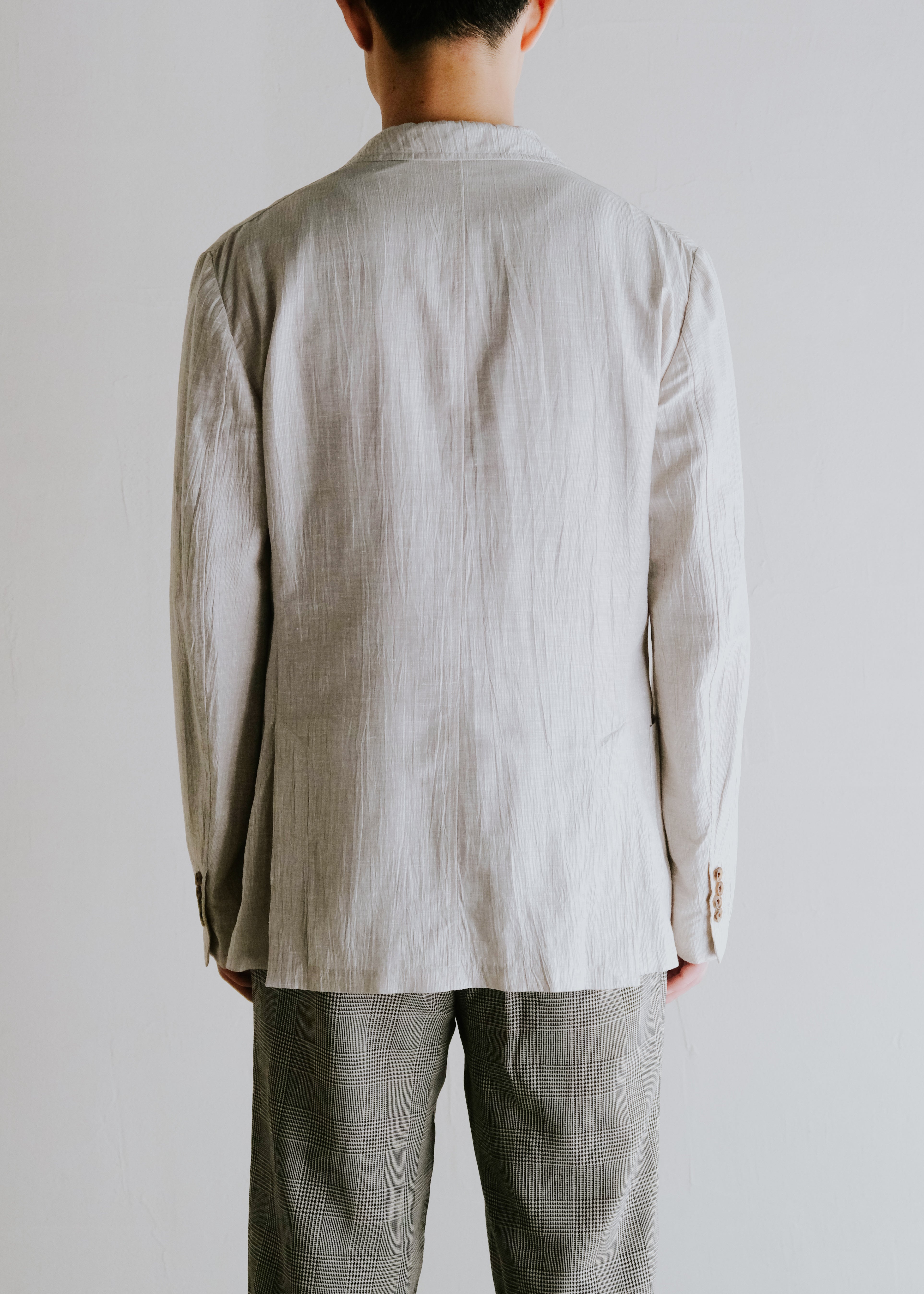 10's- HERMÈS ripple textured 3B tailored jacket