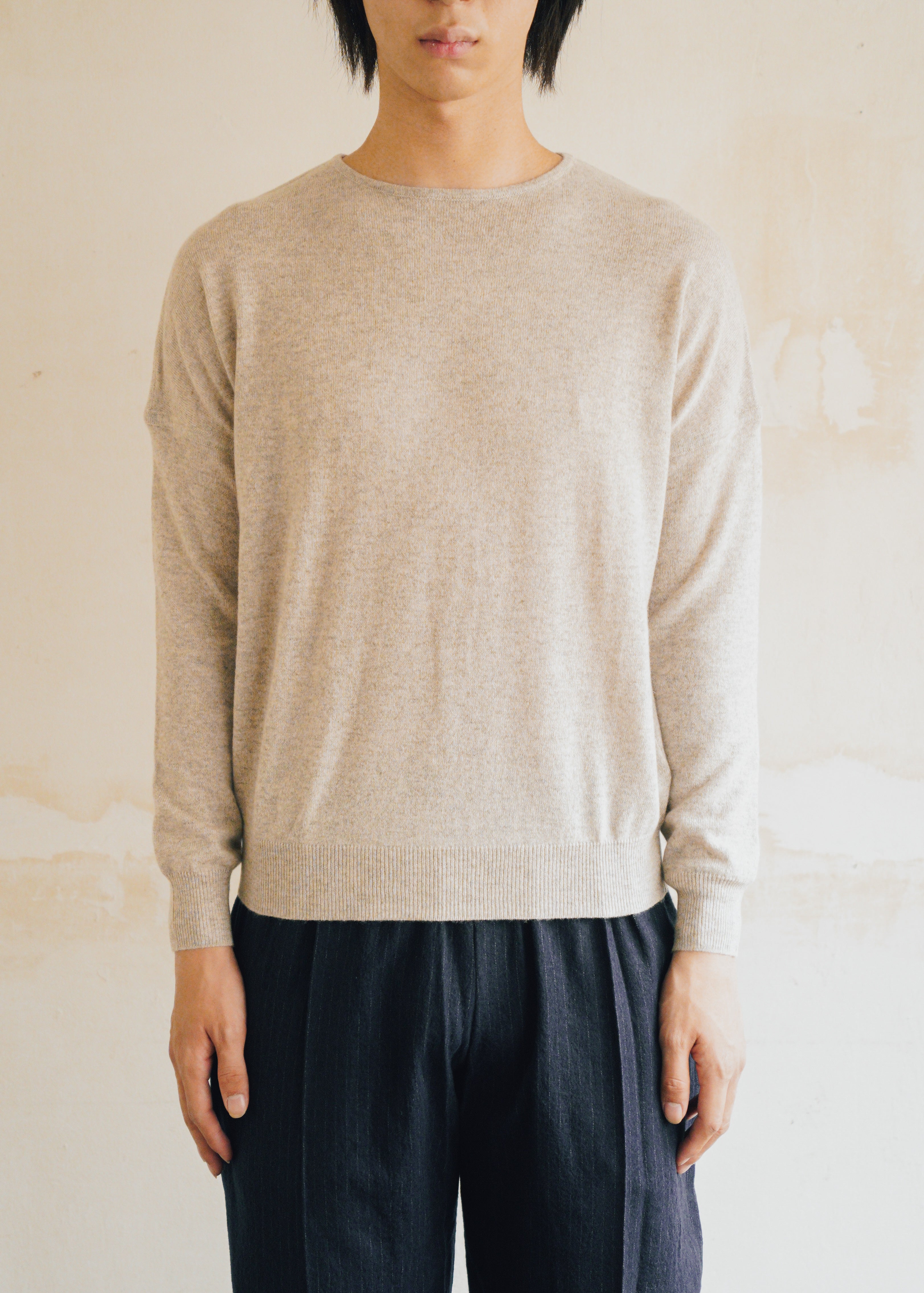 JEANPAULKNOTT ジャンポールノット 26AW カシミヤ 100% Cashmere ROUND NECK SWETER GREY メンズ
