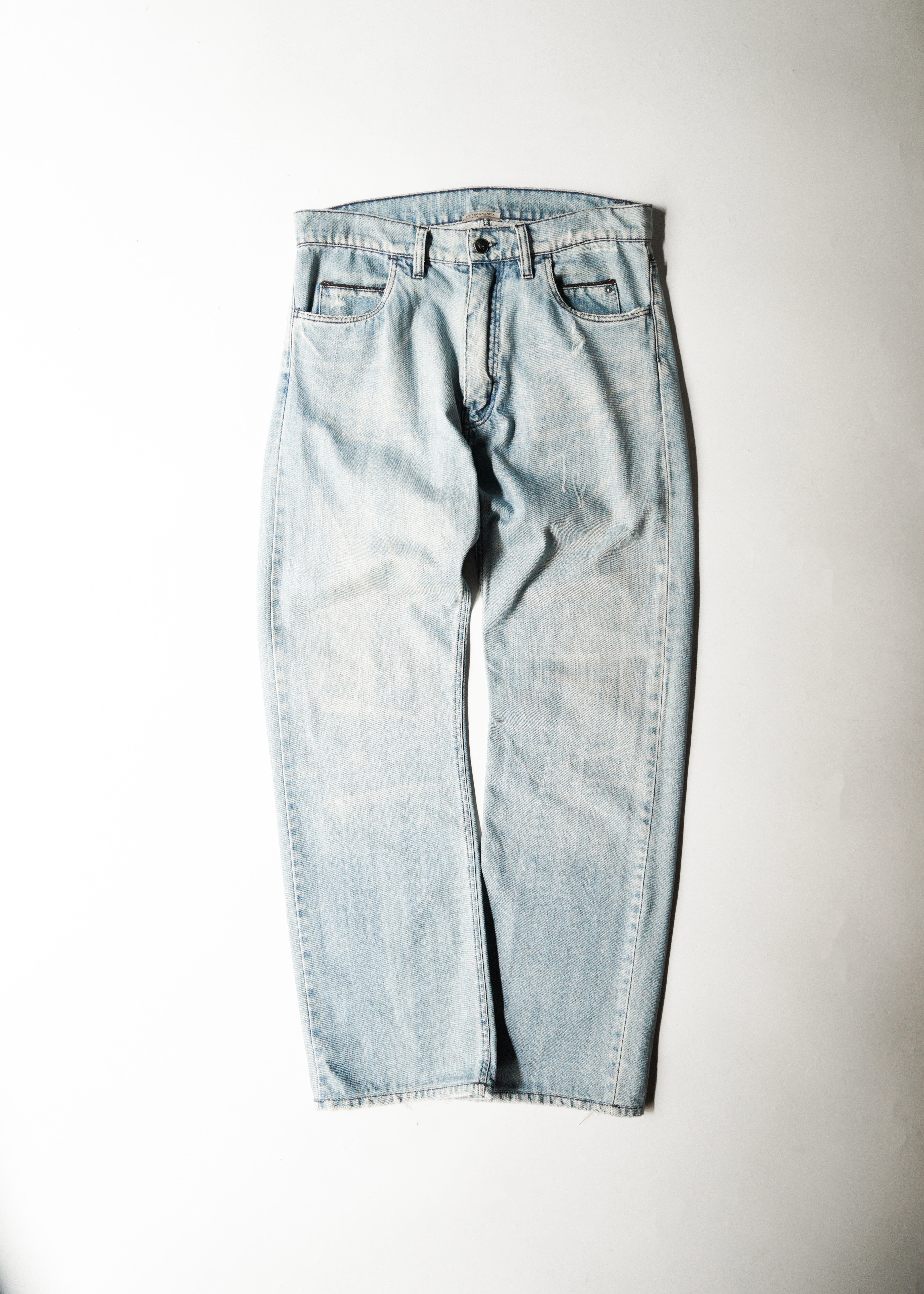 00-10’s BOTTEGA VENETA Intrecciato piping straight jeans