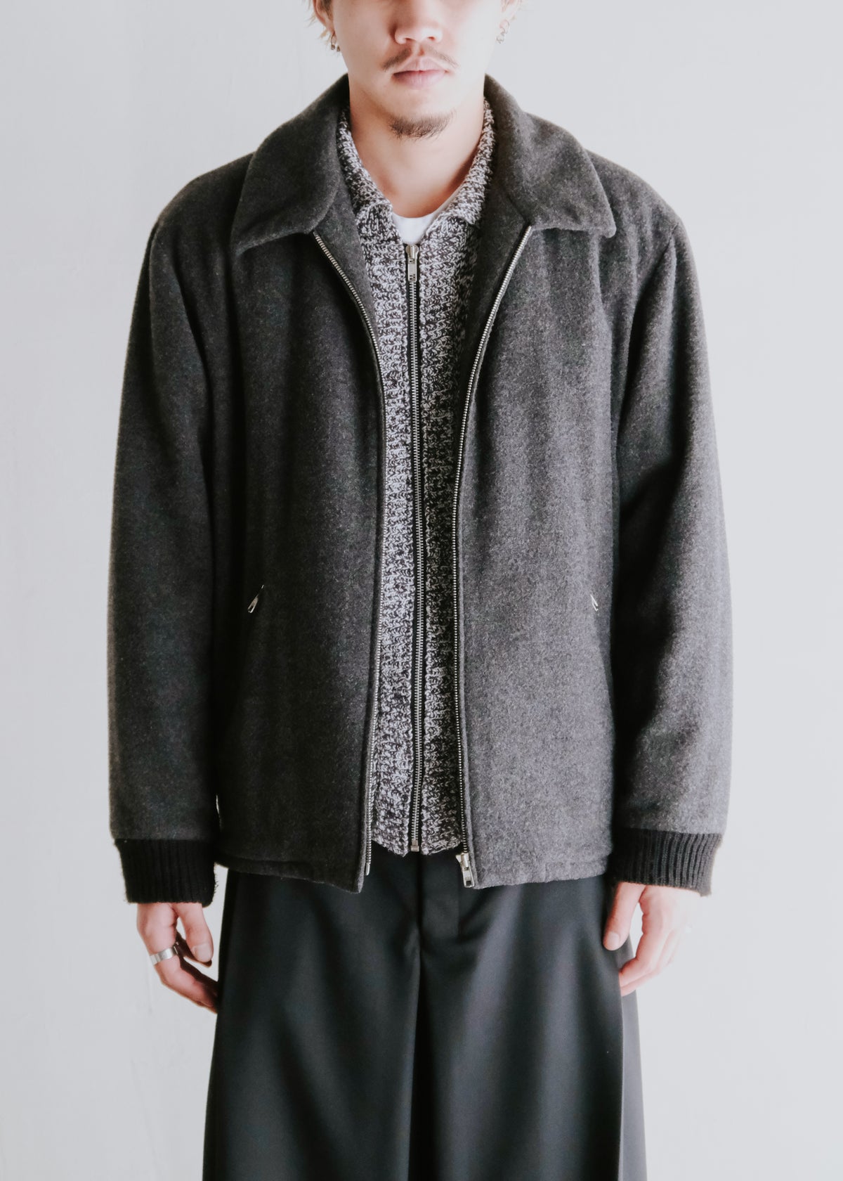 90's agnes b. homme wool zip up blouson