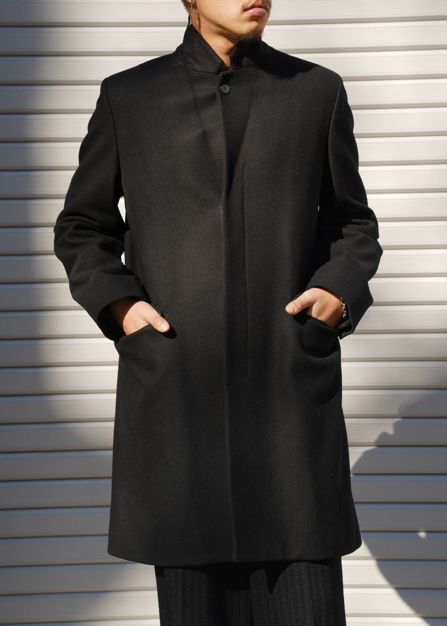 90's A.P.C. fly front chester coat