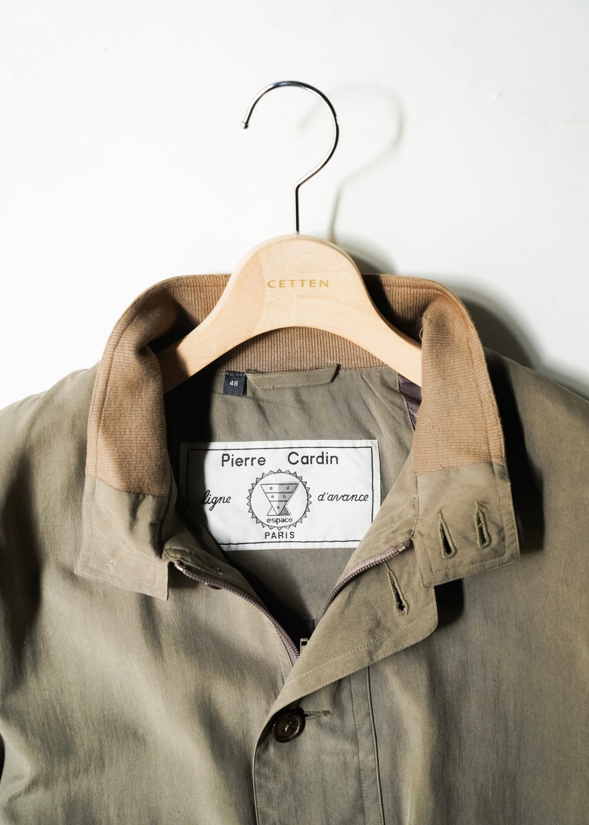 80-90‘s Pierre Cardin ESPACE raglan sleeve stand collar silk zip up jacket