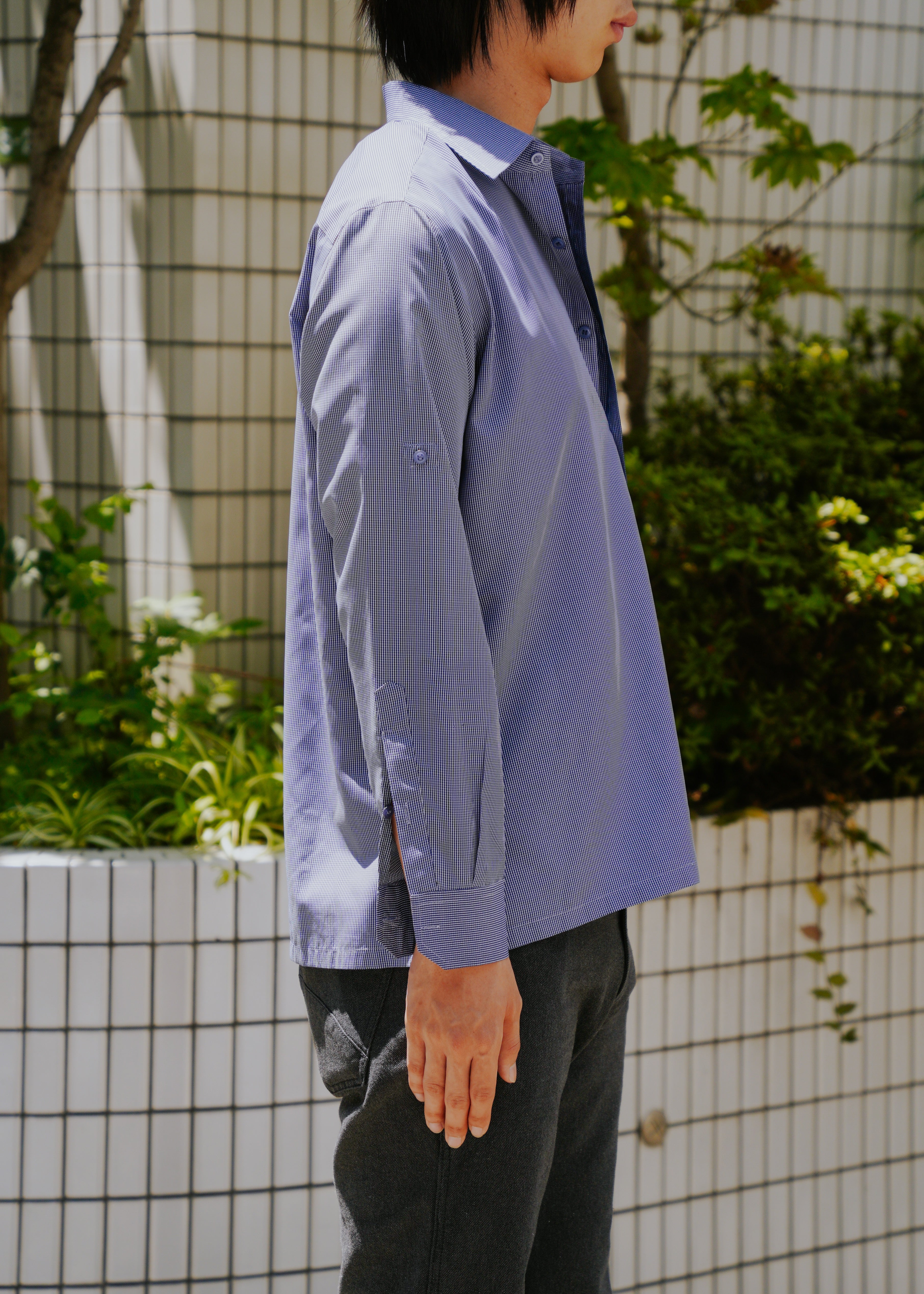 00's- MADAAN regular collar check box shirt