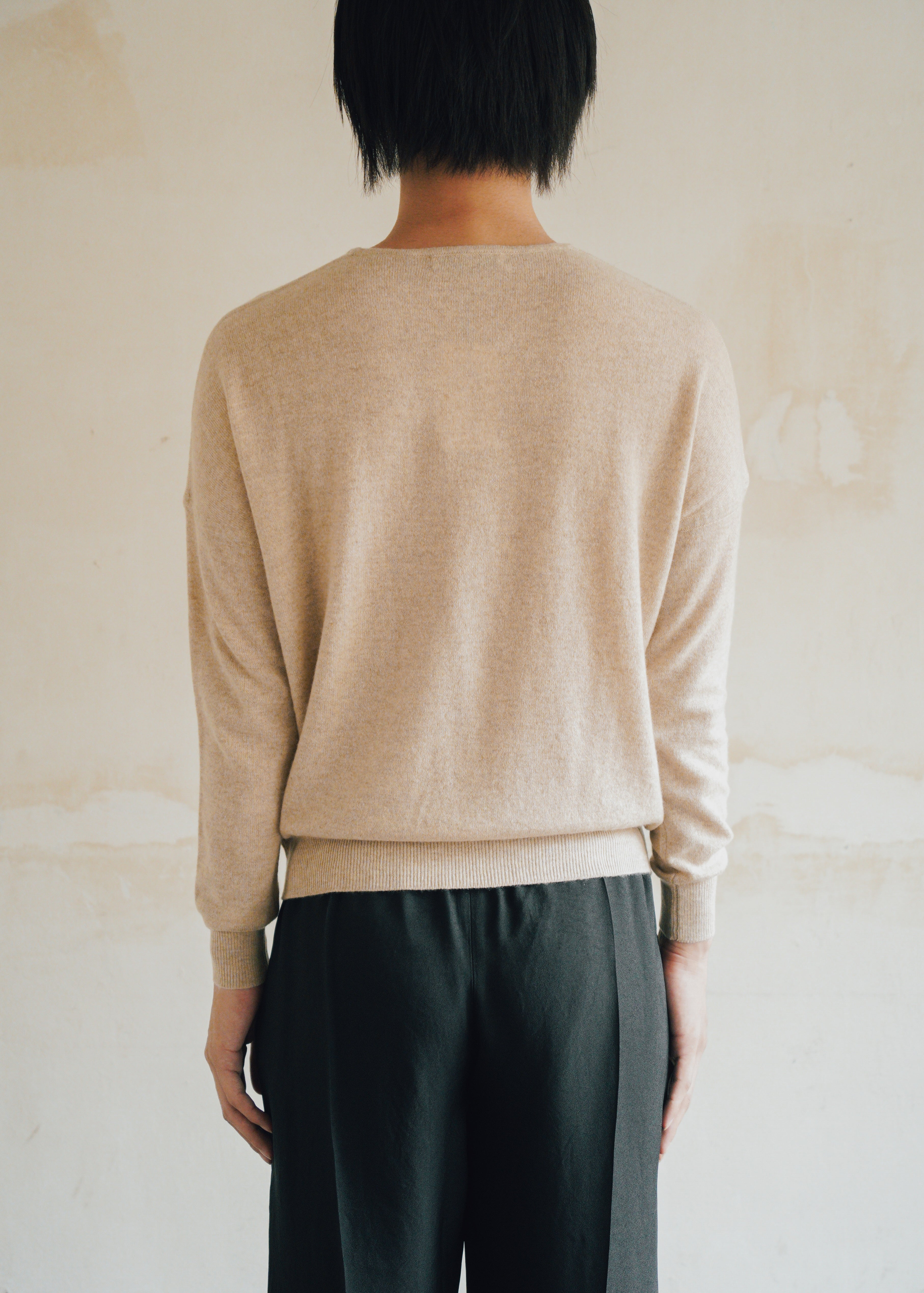 JEANPAULKNOTT ジャンポールノット 26AW カシミヤ 100% Cashmere ROUND NECK SWETER BEIGE メンズ