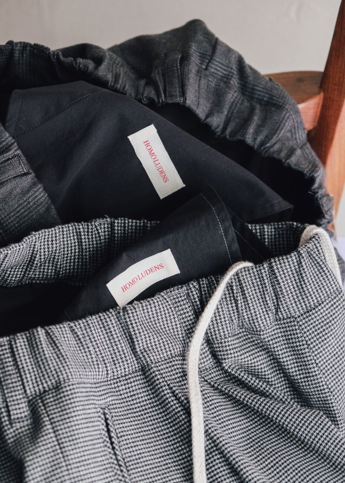 Ex. HOMO LUDENS 26AW Y.M. Jockey easy pants / charcoal