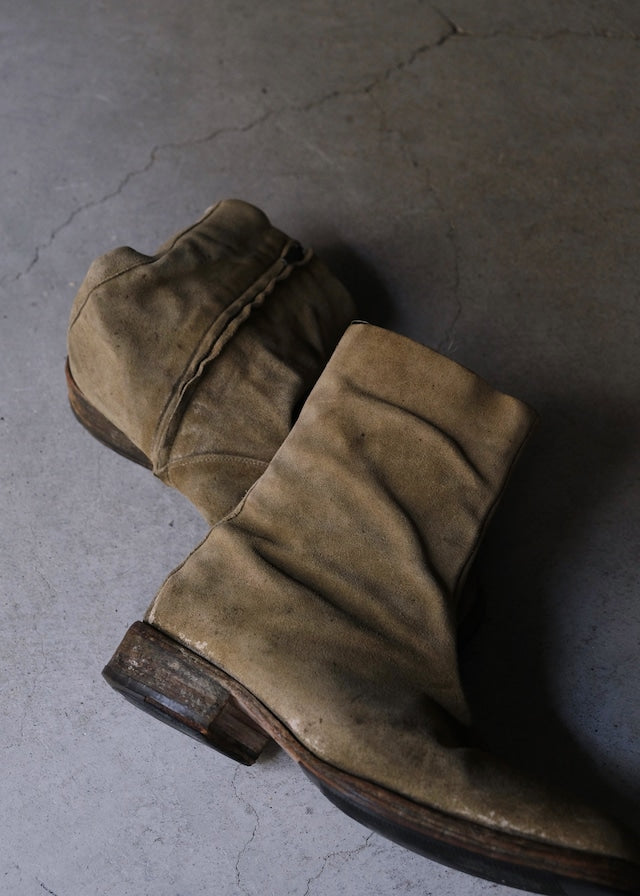 Martin Margiela 03AW Square toe side zip boots